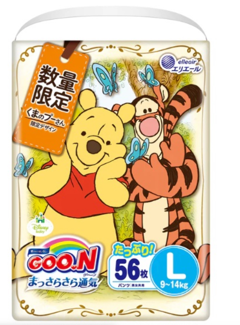 GOO.N 大王 x Disney 大碼學習褲56片裝(男女共用) 9-14kg (日版)