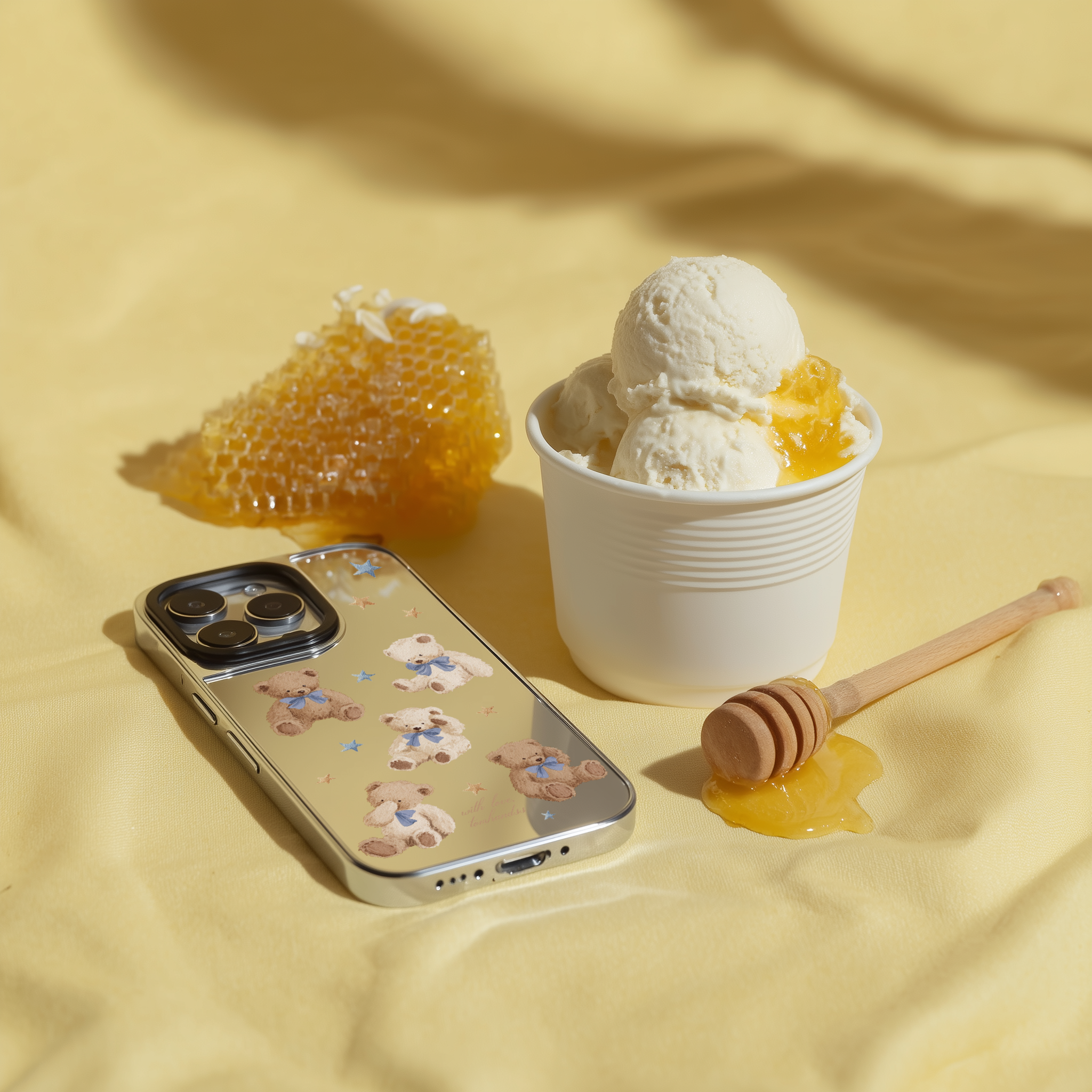 【2026ver. The Childhood Teddy】銀框鏡面MagSafe iPhone Case