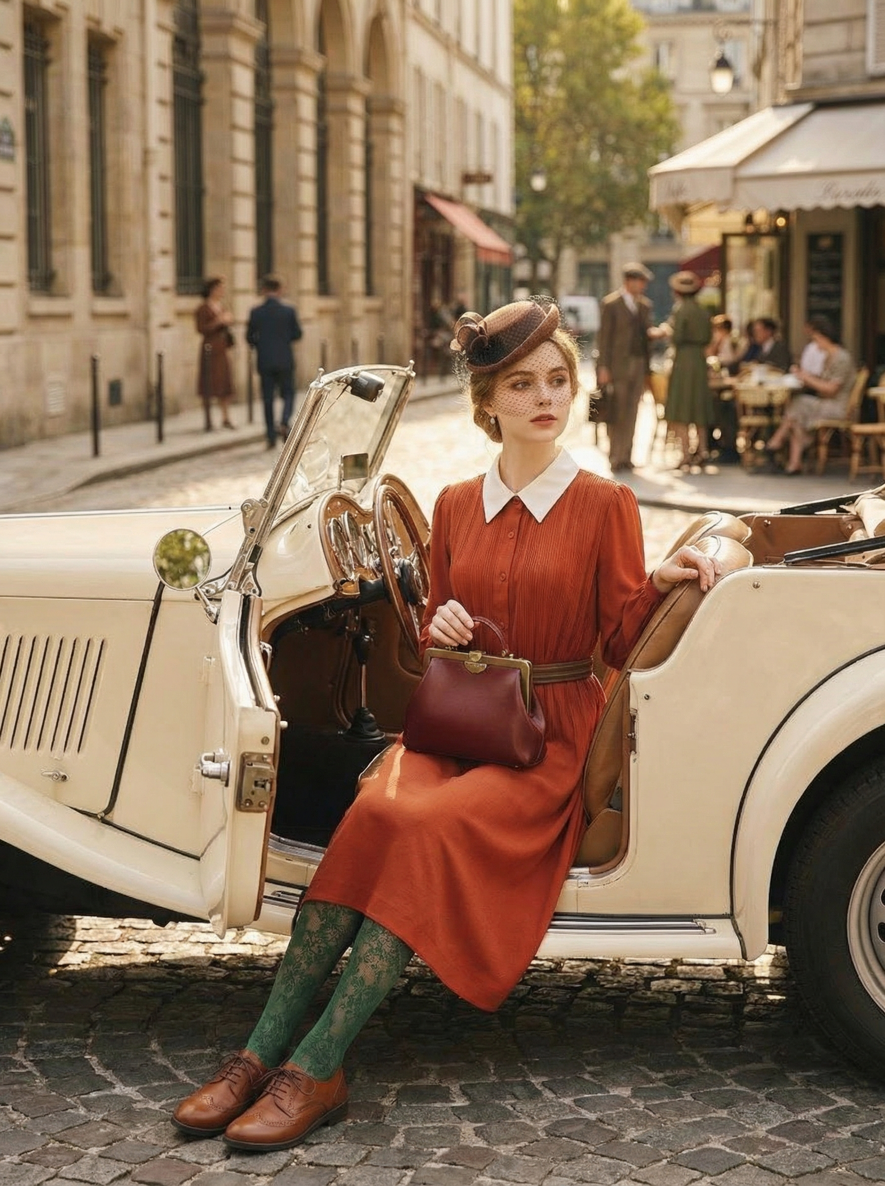 日本製小白領子古董公主裙