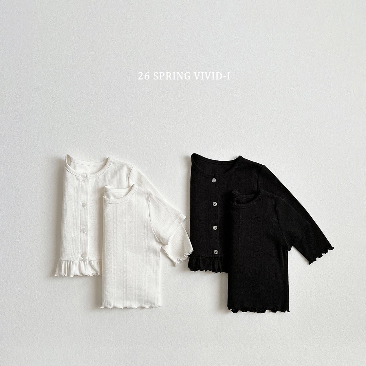 🌸預訂 韓國直送🌸🇰🇷VIVIDI兩色鏤空開襟外套上衣套裝