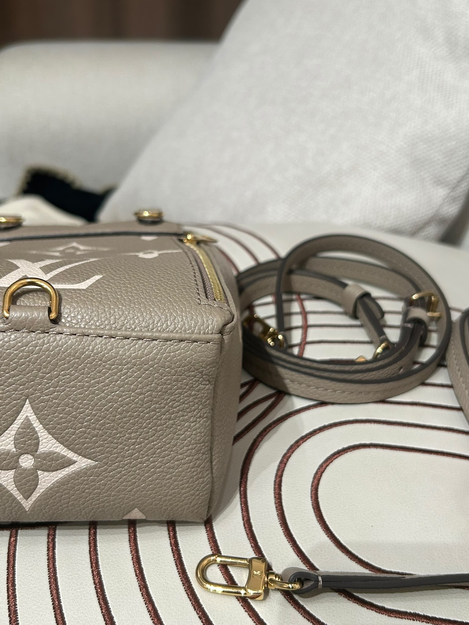 Lv tiny backpack 100%Authentic ,98%new✅dust bag ✅strap  
