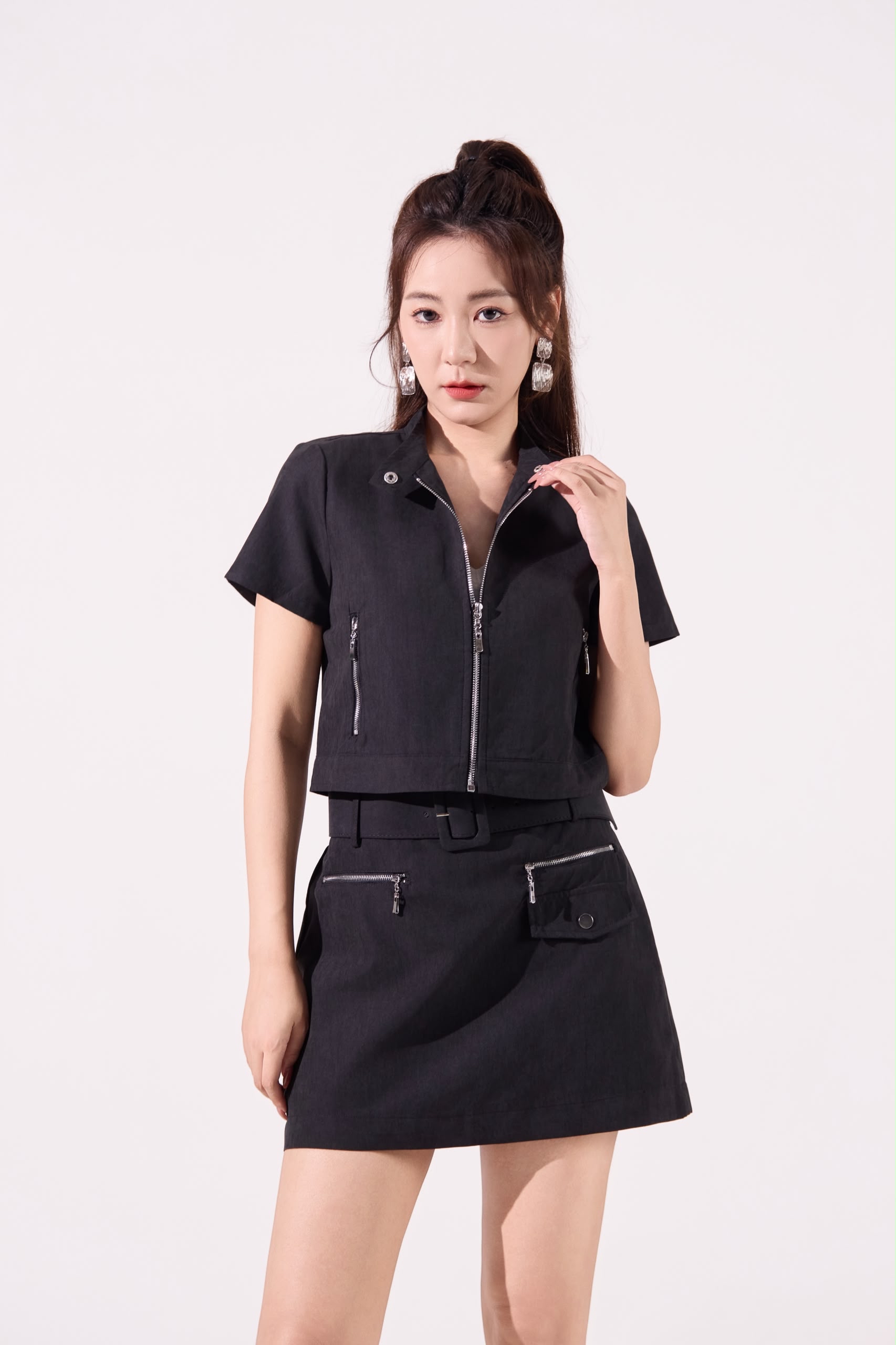 10141381 Utility Zip Cropped Jacket