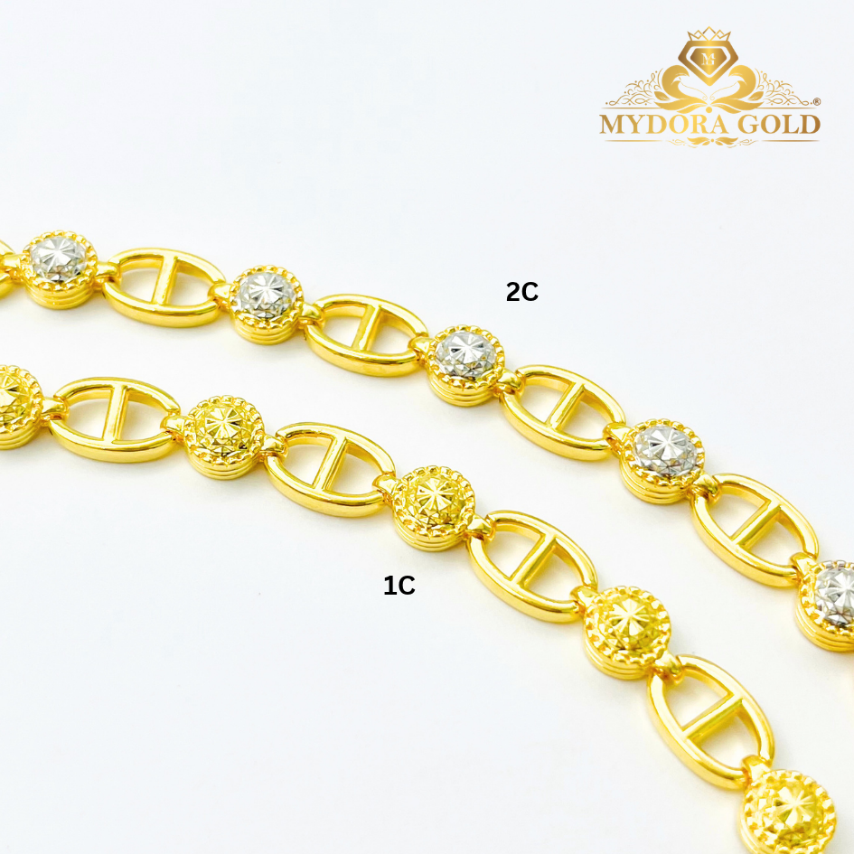 MYDORA Rantai Tangan Fesyen Diamond Cut Chain l EMAS 916/22K