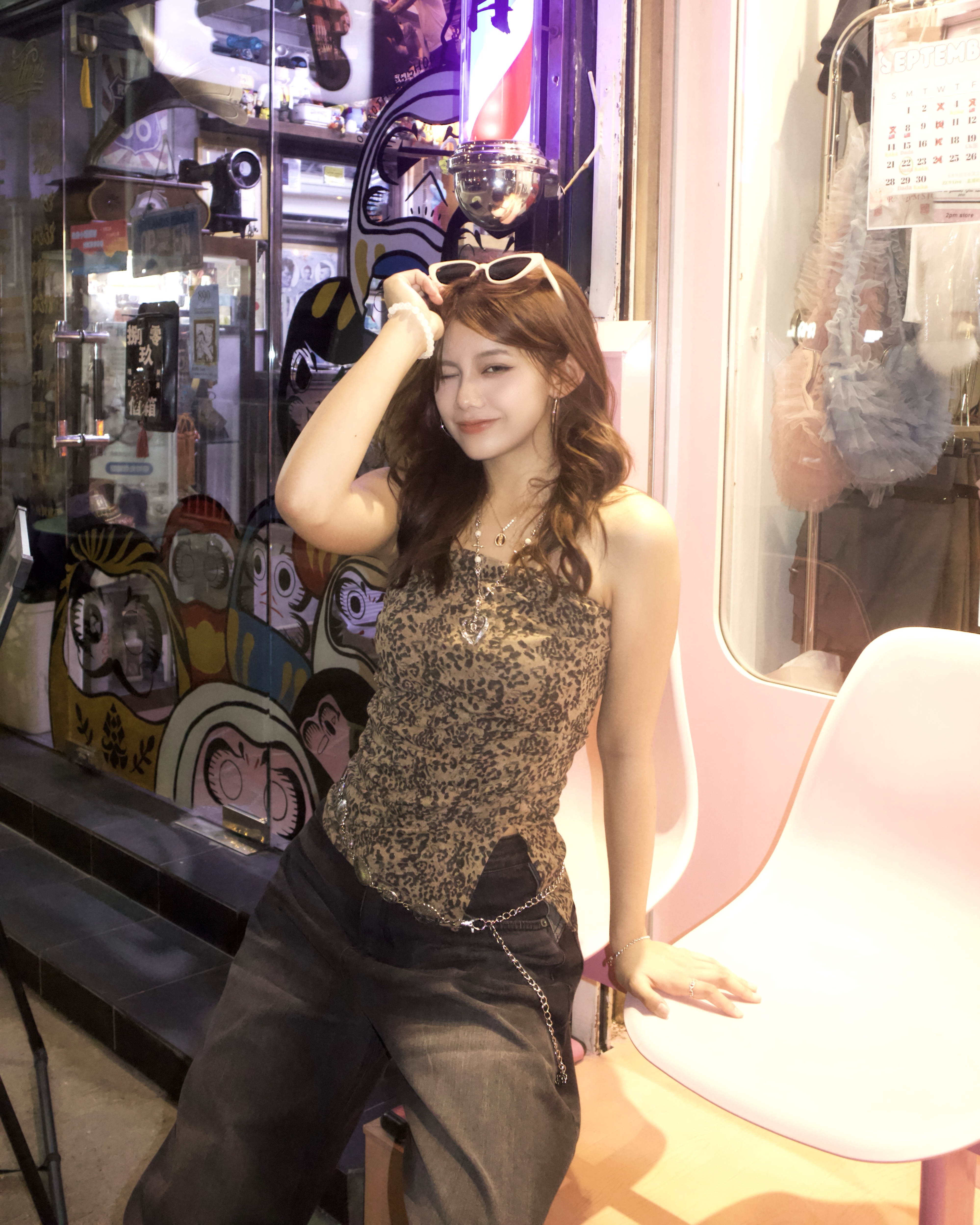 限定泰🇹🇭貨！豹紋不規則抹胸Top