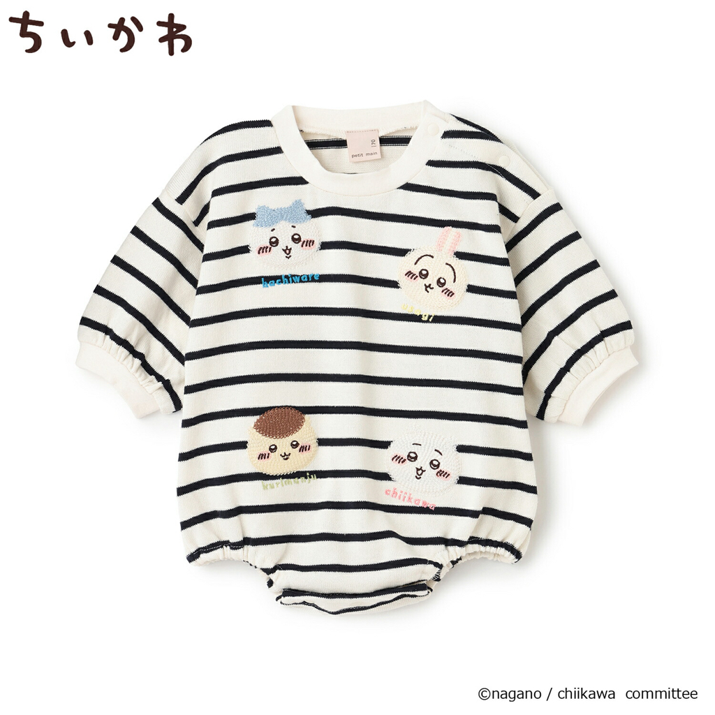 🇯🇵預訂 日本直送🇯🇵Petit Main x Chiikawa系列三色人物刺繡長袖包屁衣