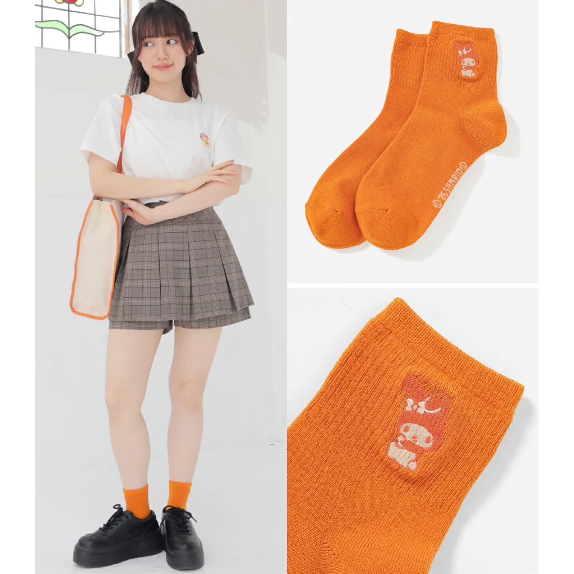 日本預訂📍Sanrio刺繡圖案色彩襪子