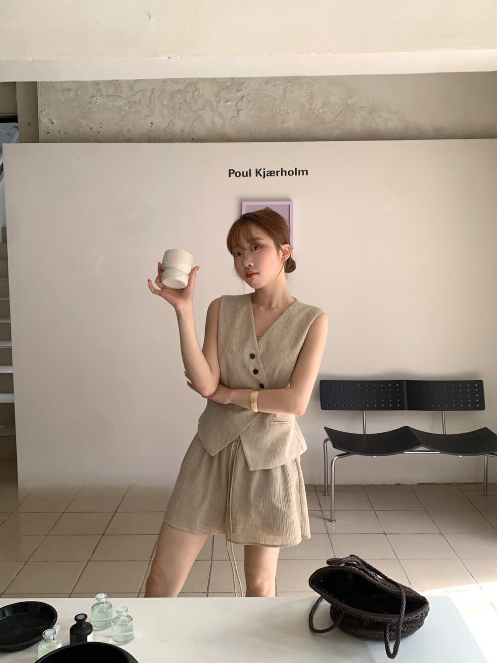 Celeste Vest Top + Short set 法式简约设计马甲上衣+抽绳短裤套装 （3 colours）