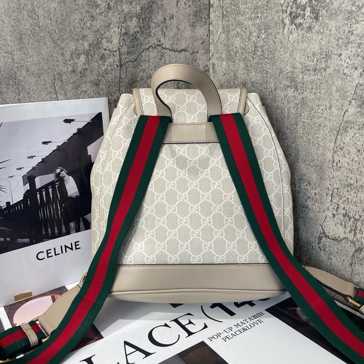 【預訂貨品】Gucci 燕麥色老花書包🎒