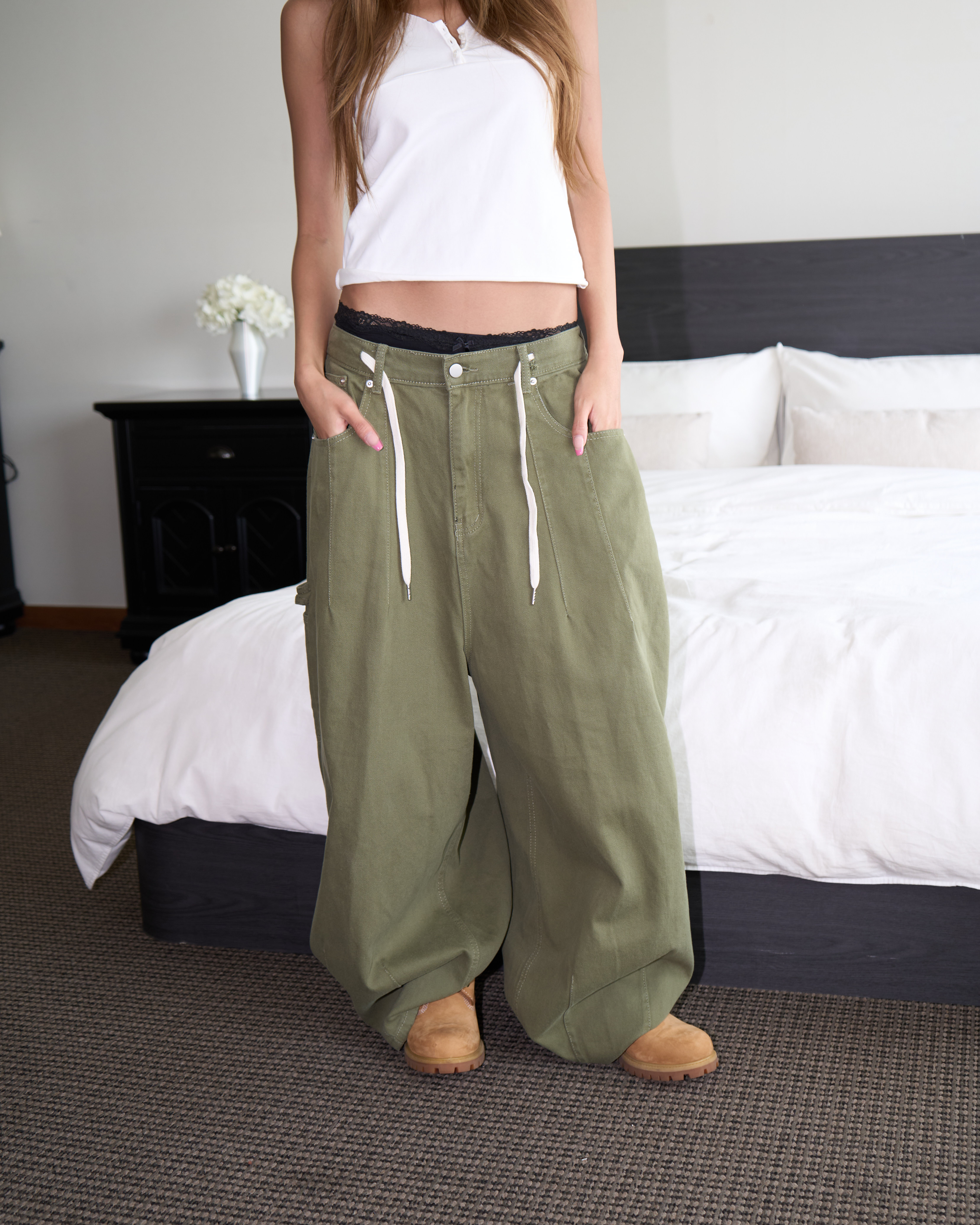 Sido Mega Wide Carpenter Cotton Pants(Unisex)