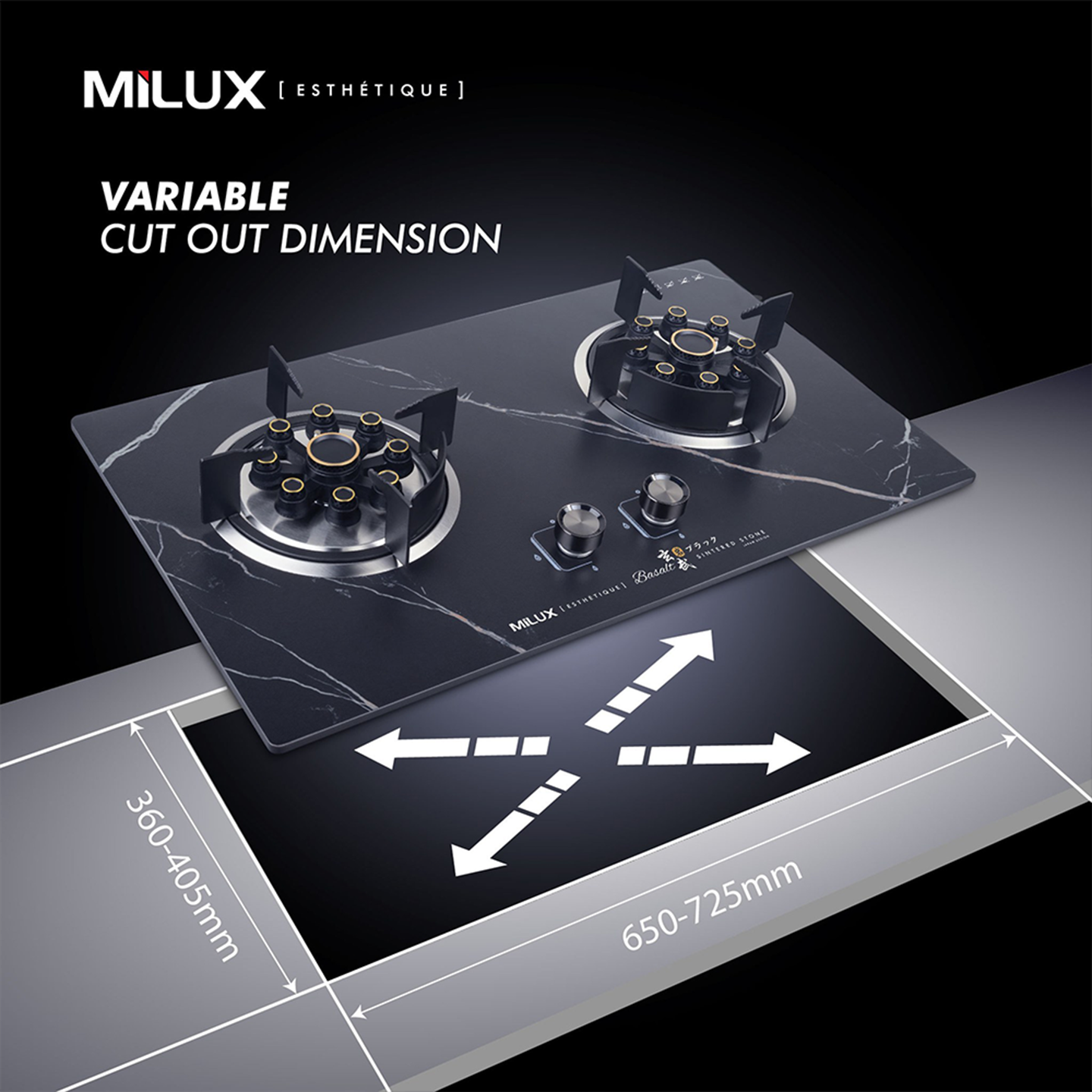 Milux 4.8kW Sintered Stone Built-in Hob White (MGH-C699F-W)