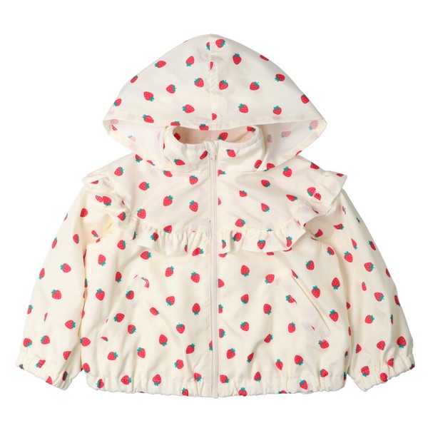 🆕【⭐訂購⭐】🌀 🇯🇵 日本直送🇯🇵 草莓 荷葉邊 網眼襯裡 撥水加工 #連帽風褸［2款選］🌀[ELBA-0011][260302]