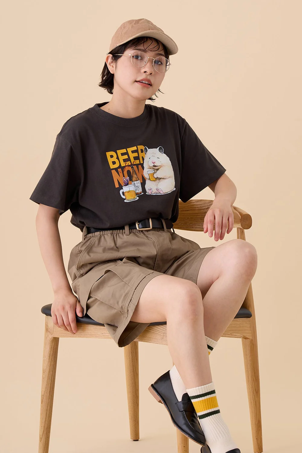 日本現貨/預訂📍日本助六之日常飲啤酒圖案短袖Tee