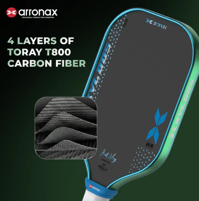 Arronax KVL005 Foam Core T800 Carbon Fiber Pickleball Paddle 16mm