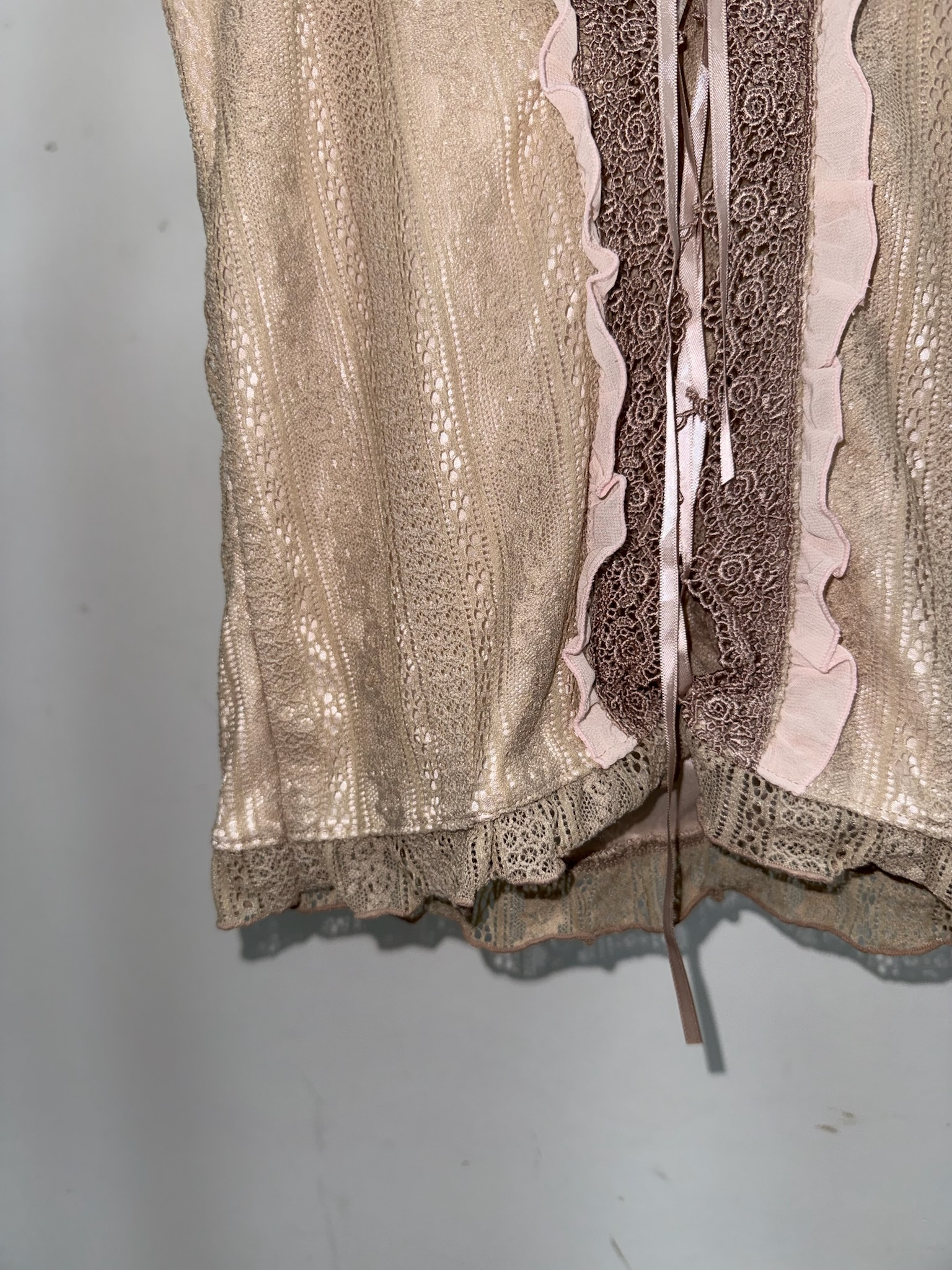 Axes Femme Fairycore Apricot Lace-Up Corset Blouse