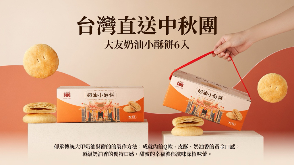 台灣直送中秋團  大友奶油小酥餅6入