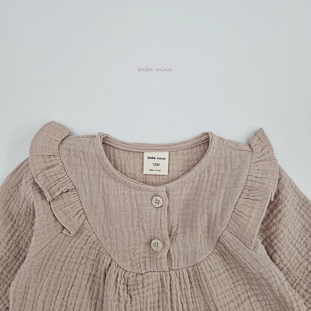 🌸預訂 韓國直送🌸🇰🇷Bebenine兩色荷葉花邊棉紗長袖上衣燈籠褲套裝