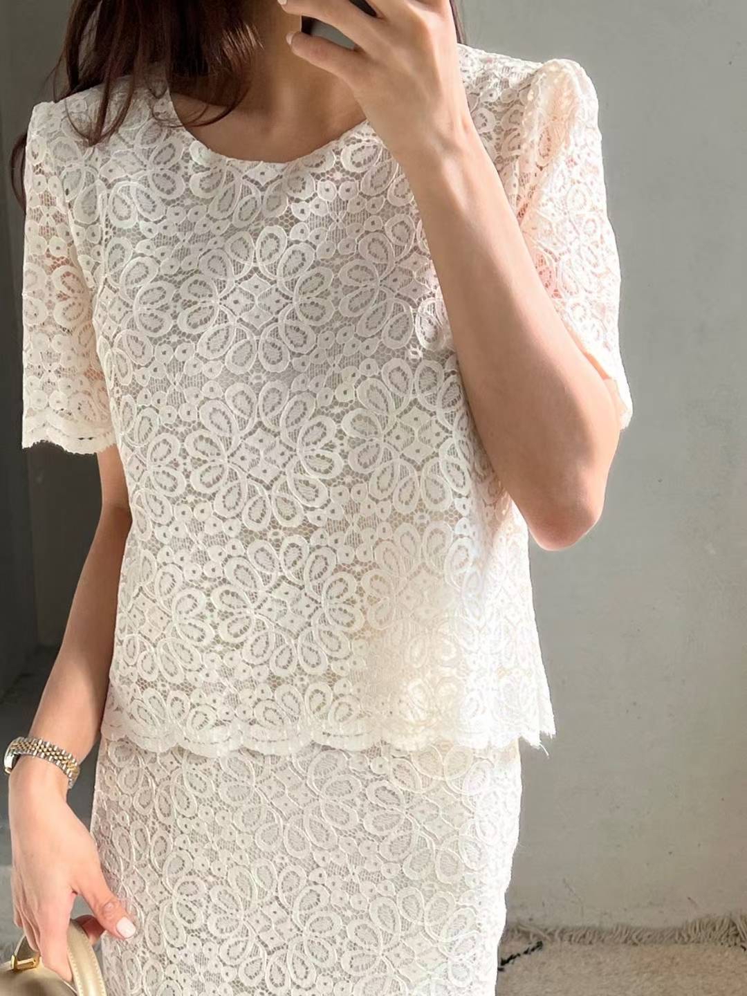ZA002 花漾鏤空蕾絲套裝