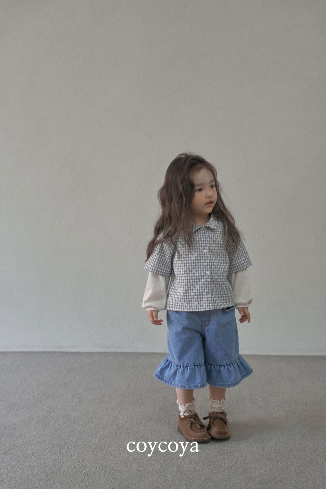 🌸預訂 韓國直送🌸🇰🇷COYCOYA兩色荷葉邊寬鬆牛仔褲