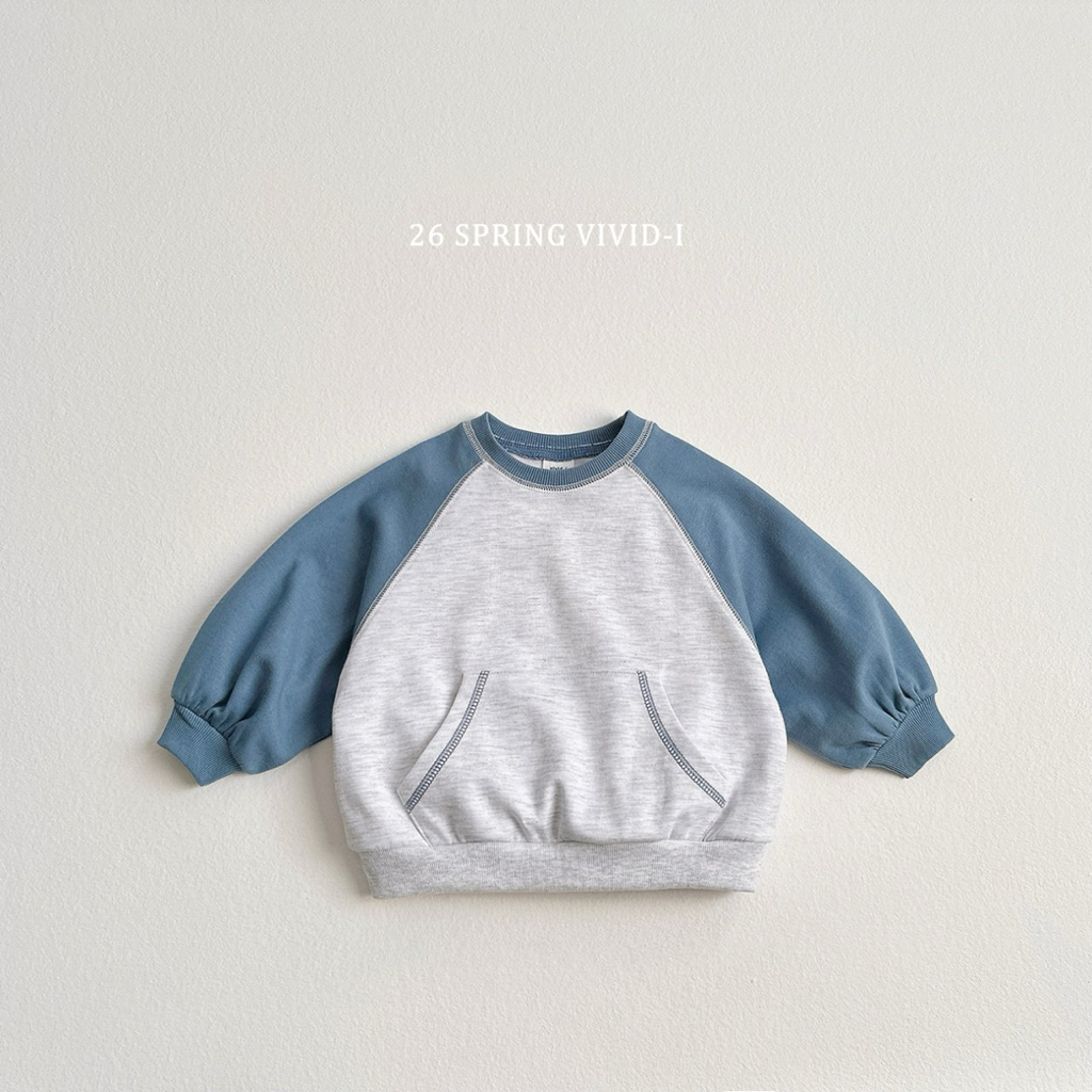 🌸預訂 韓國直送🌸🇰🇷VIVIDI三色拼色袖寬鬆袋鼠口袋衛衣