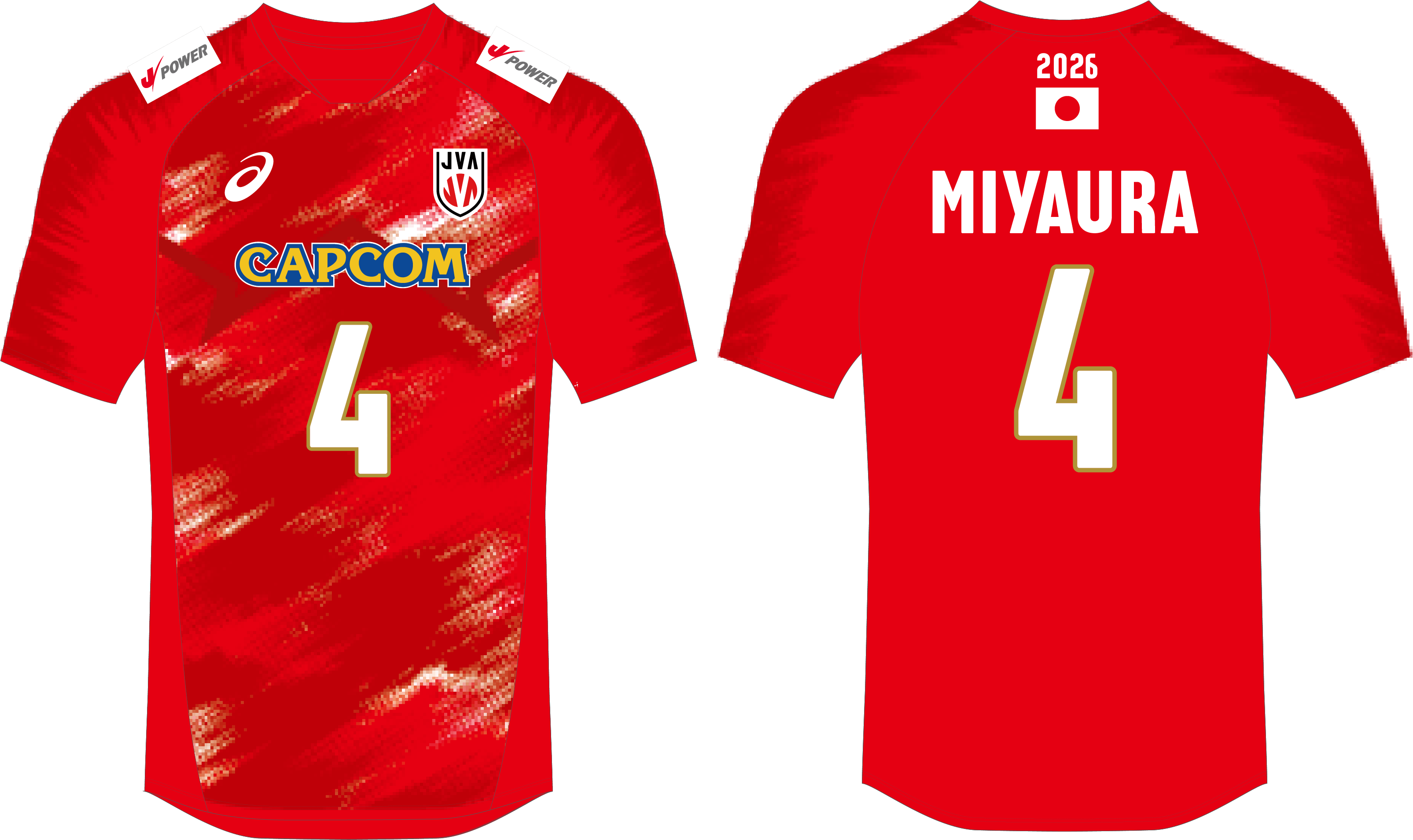 JVA Asics Japan Tee 2026 宮浦健人 Miyaura - 日本男子國家隊復刻版球衣