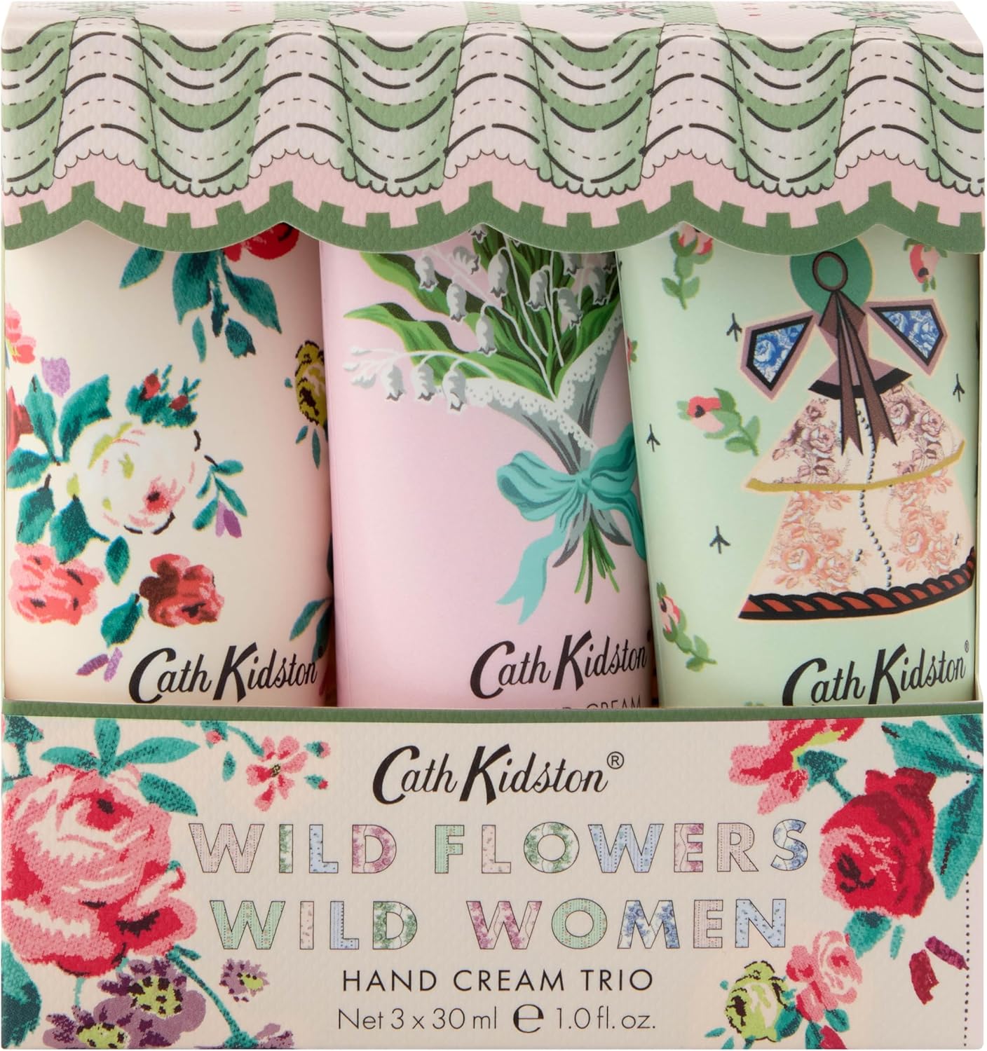 Cath Kidston - Wild Flowers Wild Women護手霜三件套禮盒旅行裝，3 x 30 毫升 Wild Flowers Wild Women Hand Cream, 30 ml, Pack of 3