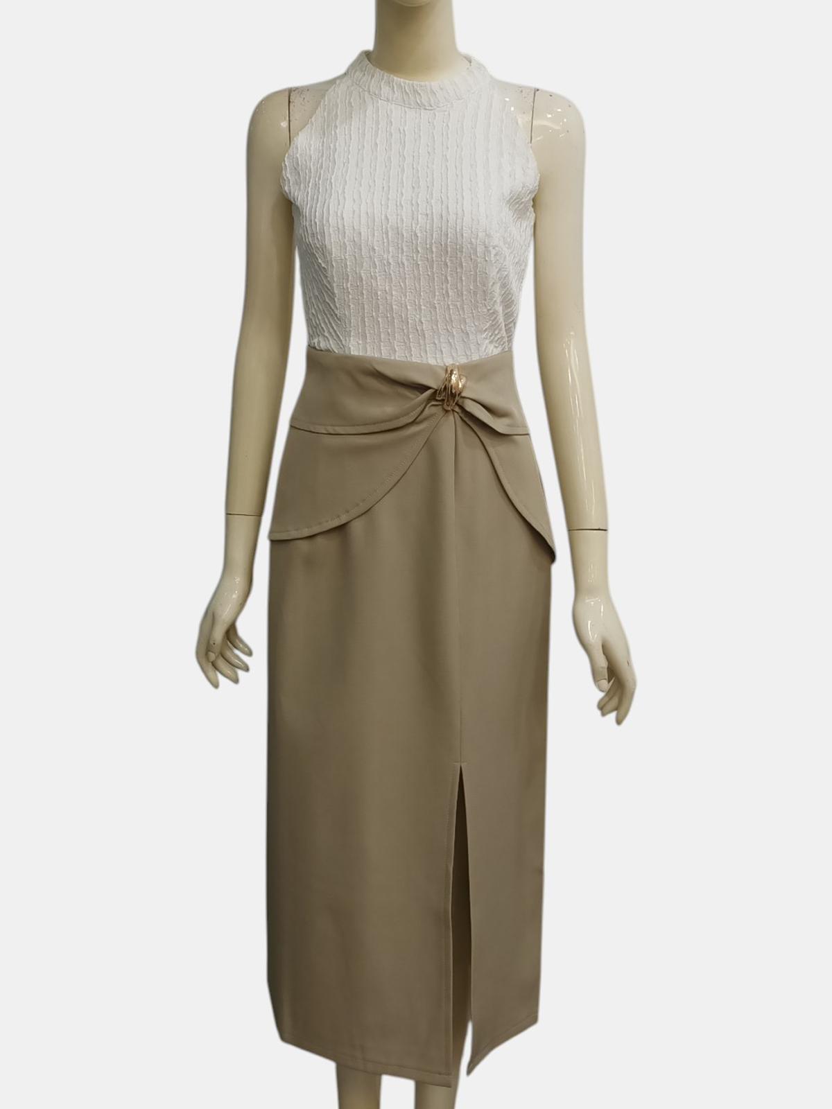Elegant Drape Slit Midi Skirt M207