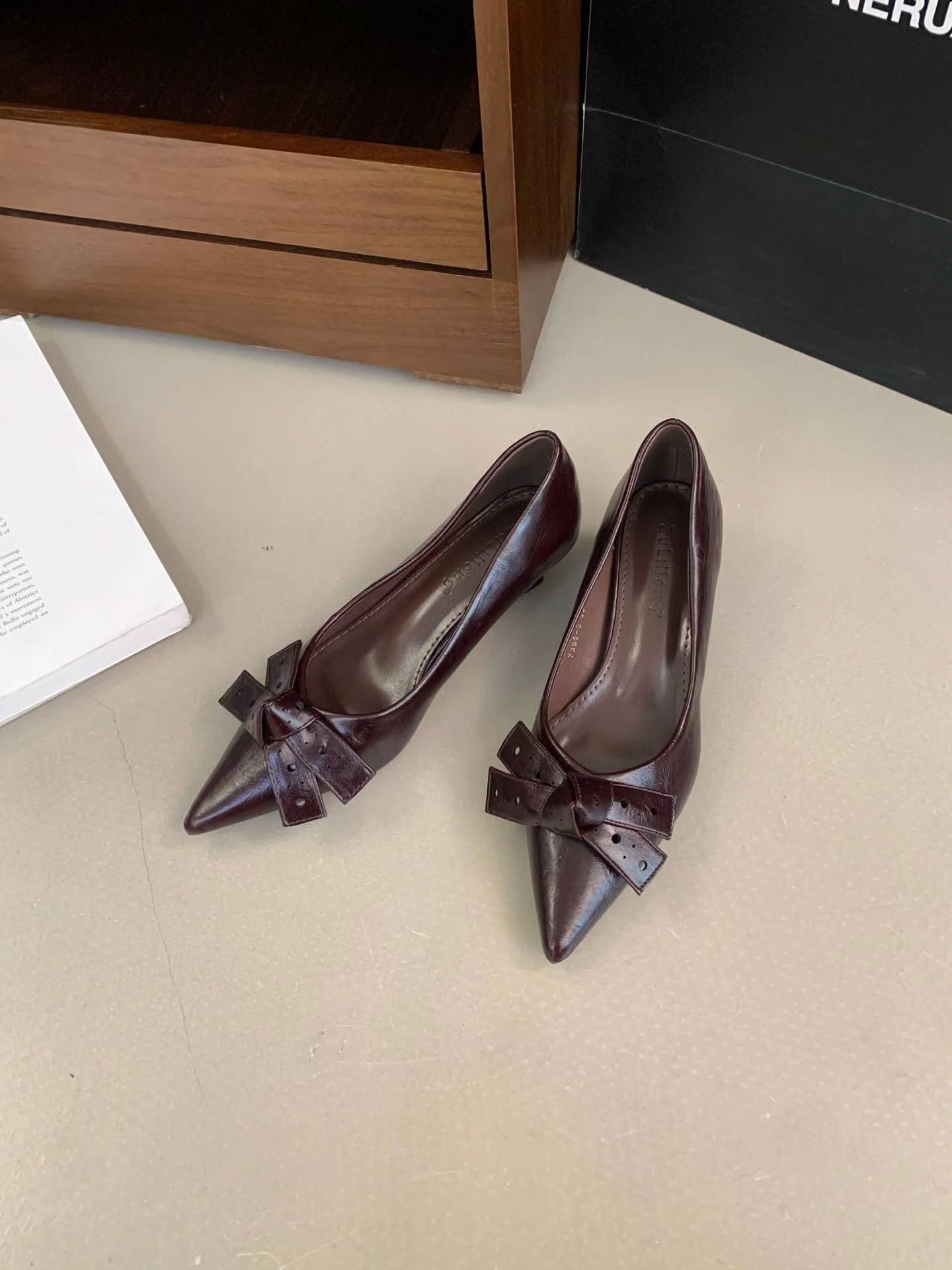 7388-3 法式蝴蝶结尖头单鞋🇨🇳