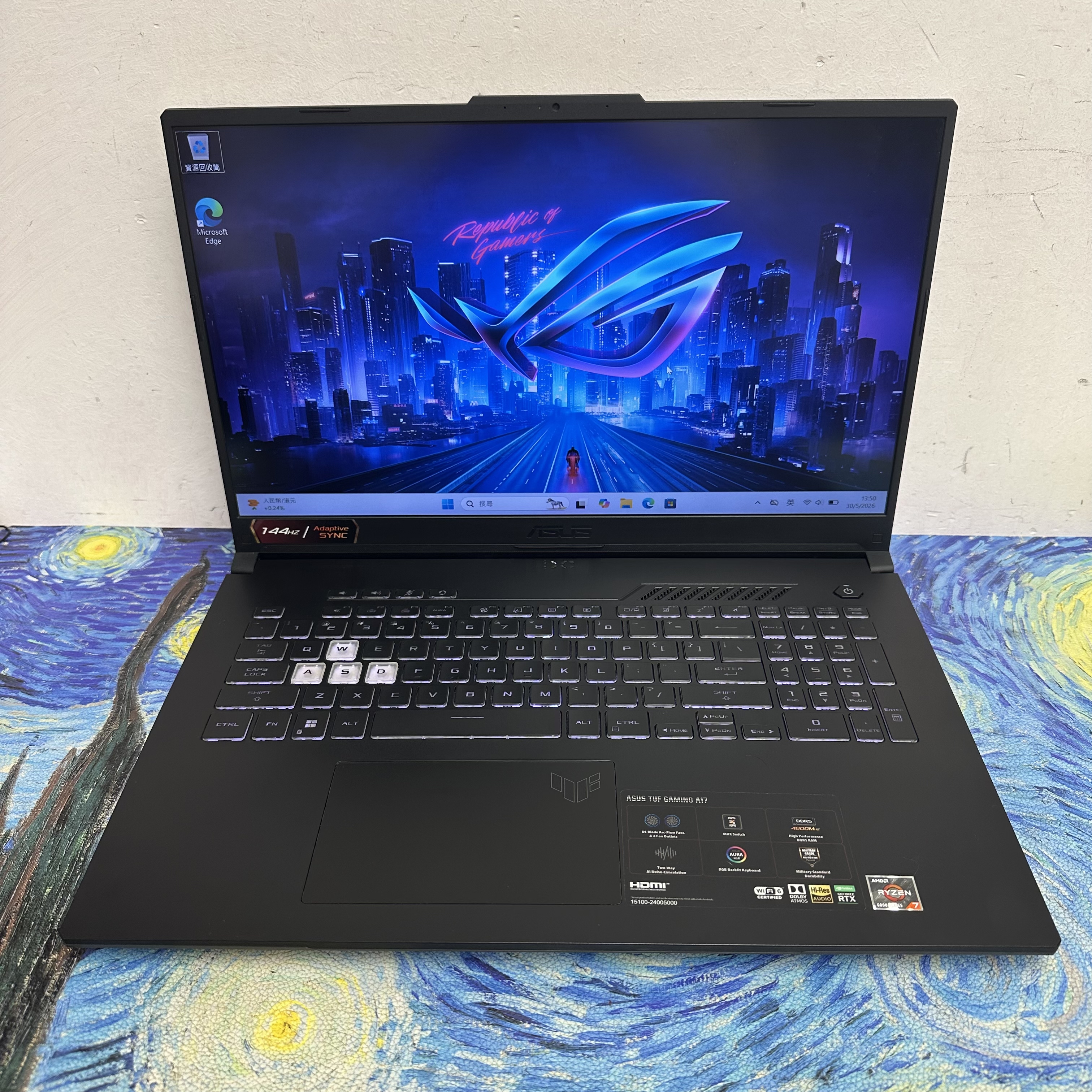 ASUS TUF 17.3寸 AMD Ryzen 7 6800H /32GB Ram/512GB SSD/ RTX 3050 獨立顯示卡/144Hz高刷/RGB Keyboard/ Gaming Laptop / Notebook / Laptop / YouTube / Netflix / Win11