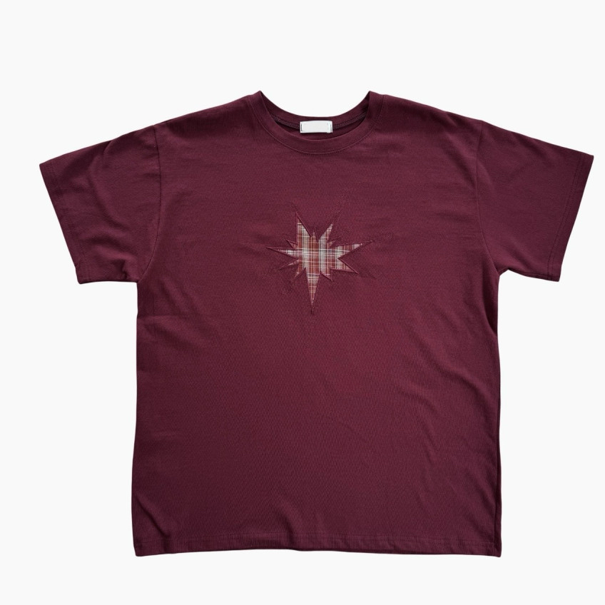 Plaid Star Patchwork Oversized Tee