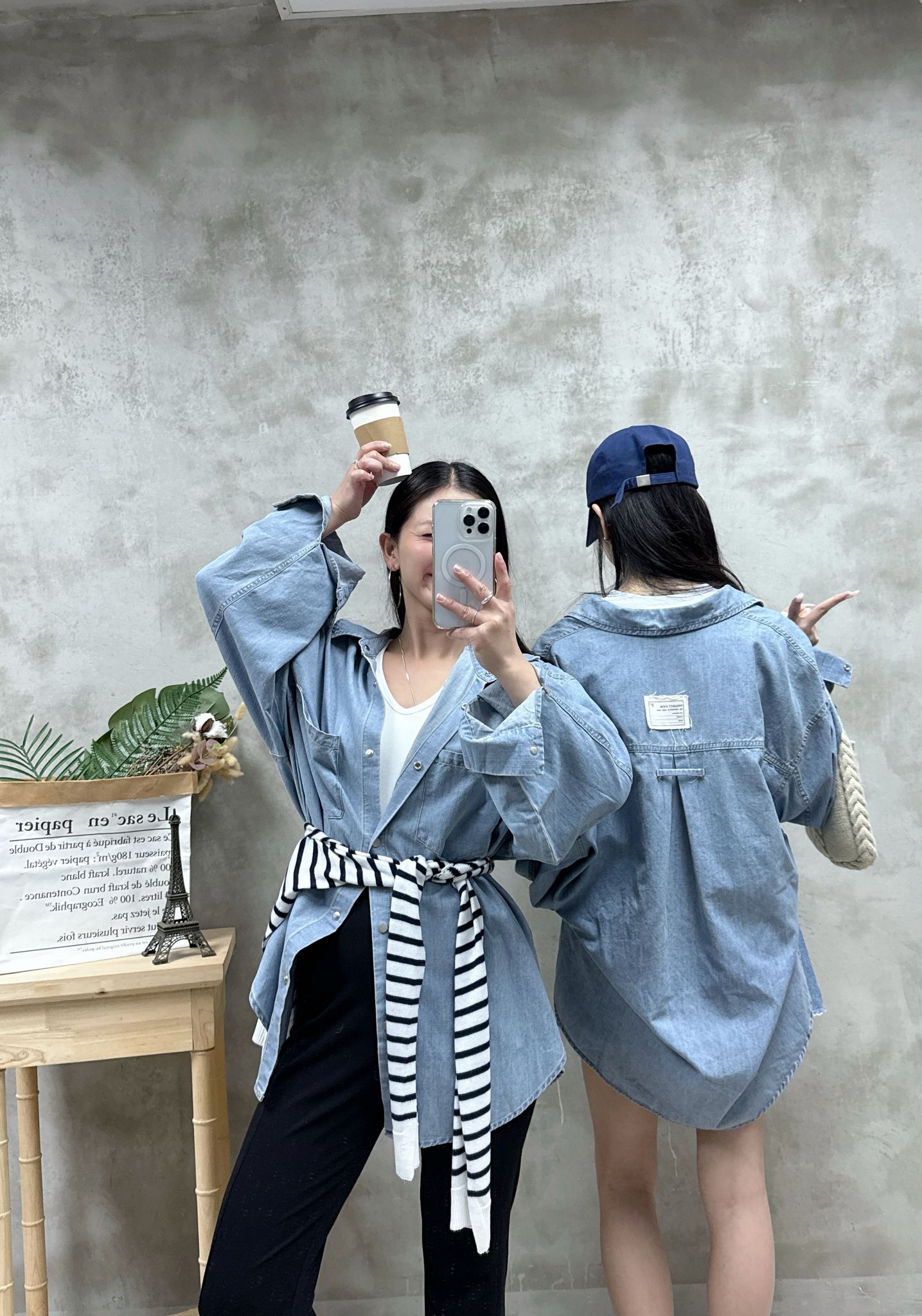 C17 車章軟身牛仔褸