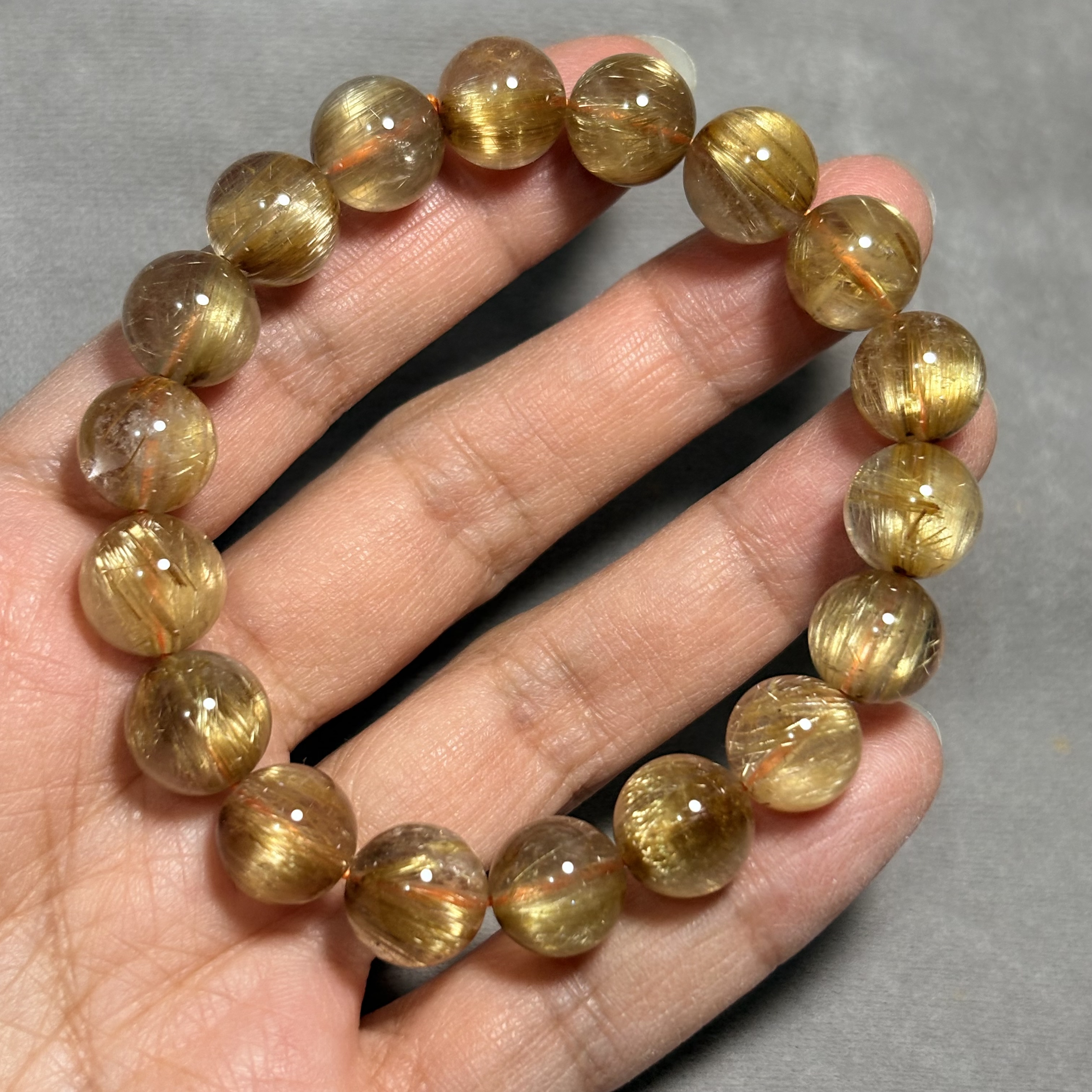 10.5mm金鈦晶晶石手串No.A5507