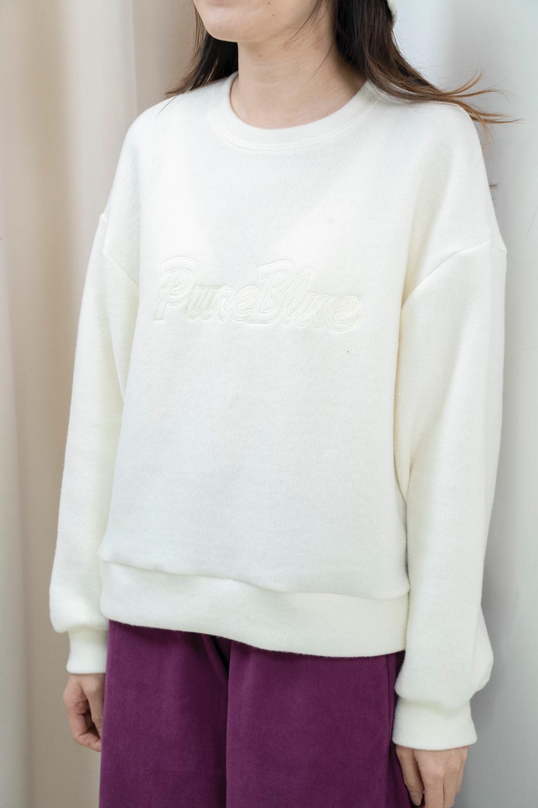 可機洗免燙軟糯文字上衣（奶白色）