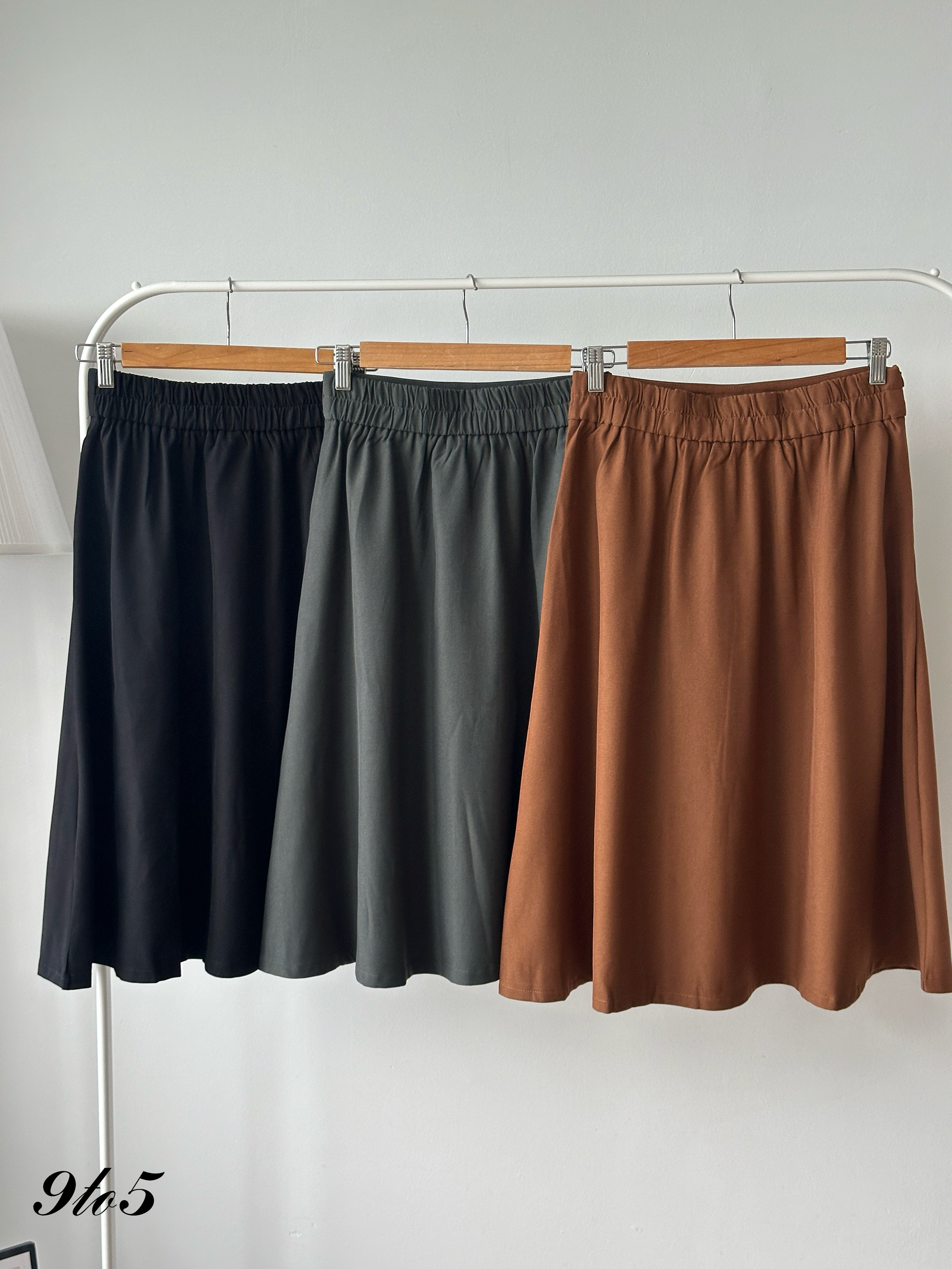 S2001 Front Slit Midi Skirt - 3 Colors 