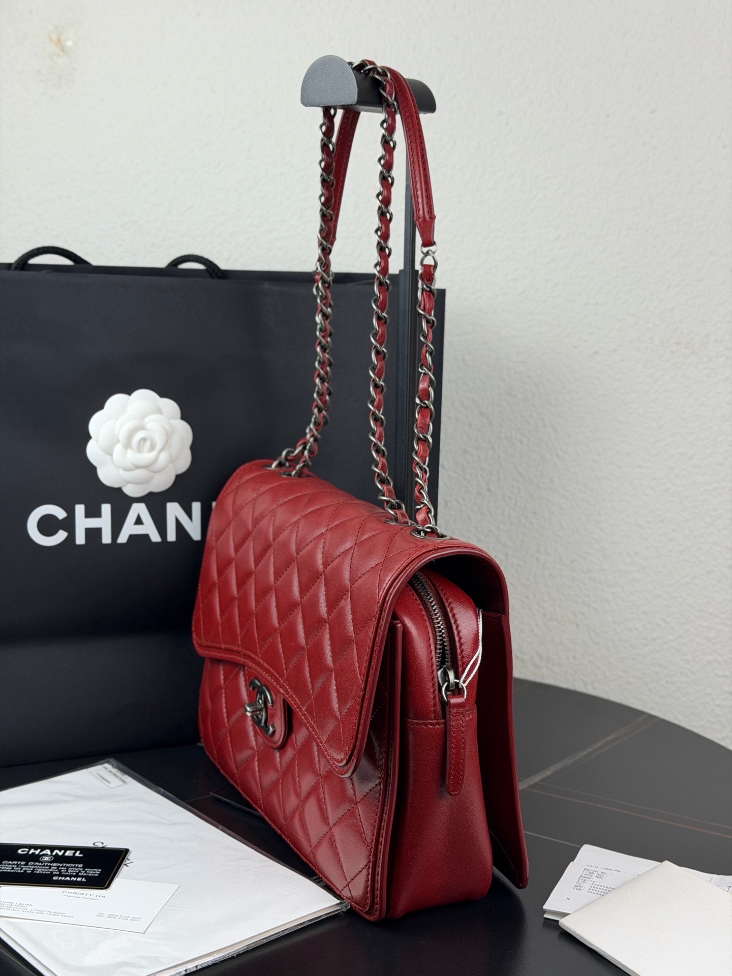 【預訂貨品】Chanel CF系列紅色羊皮郵差包