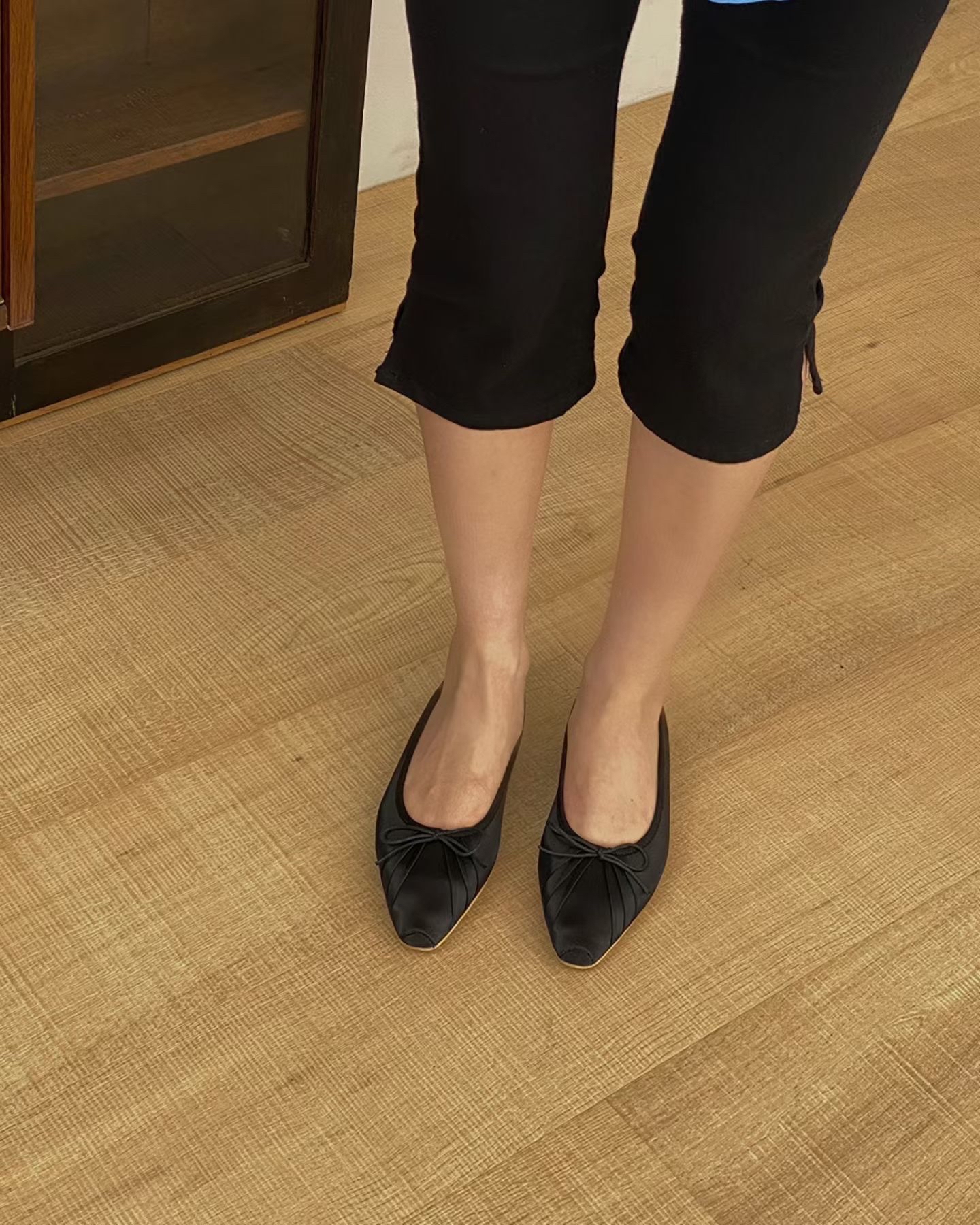 Satin rushed ballet shoes 