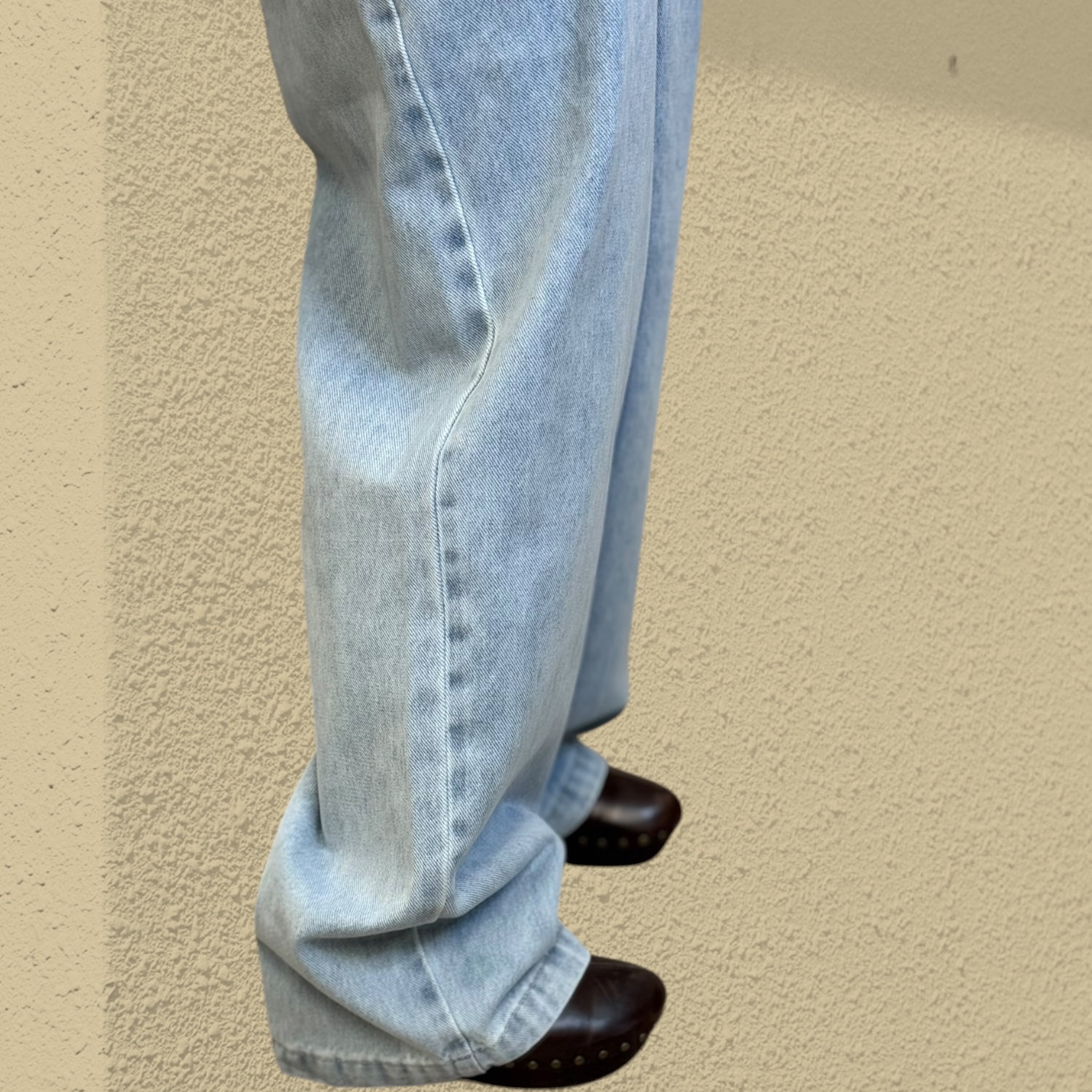 221183 全橡筋腰洗水牛仔褲