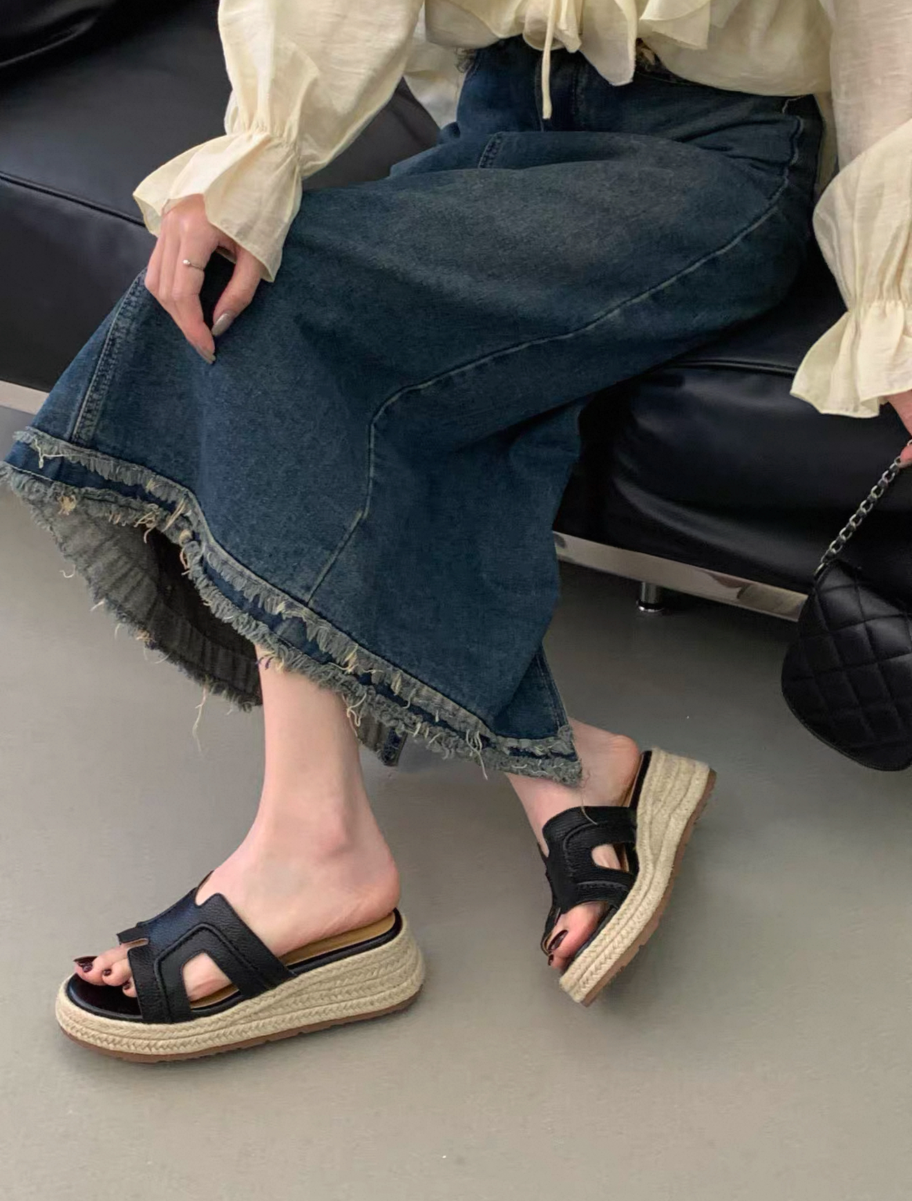 TA59 高级感真皮H厚底鞋