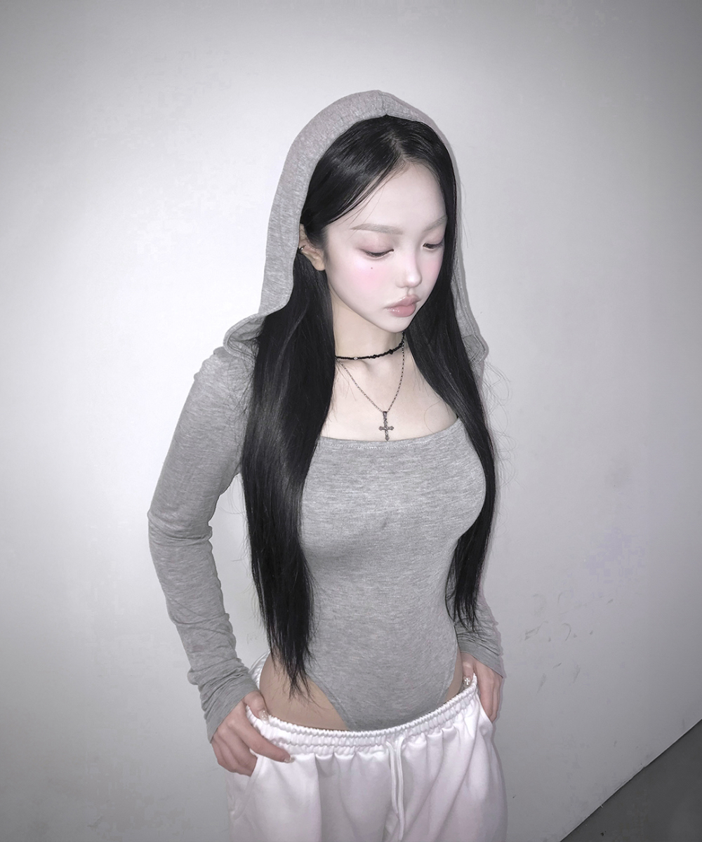 Hooded Square Neck Bodysuit