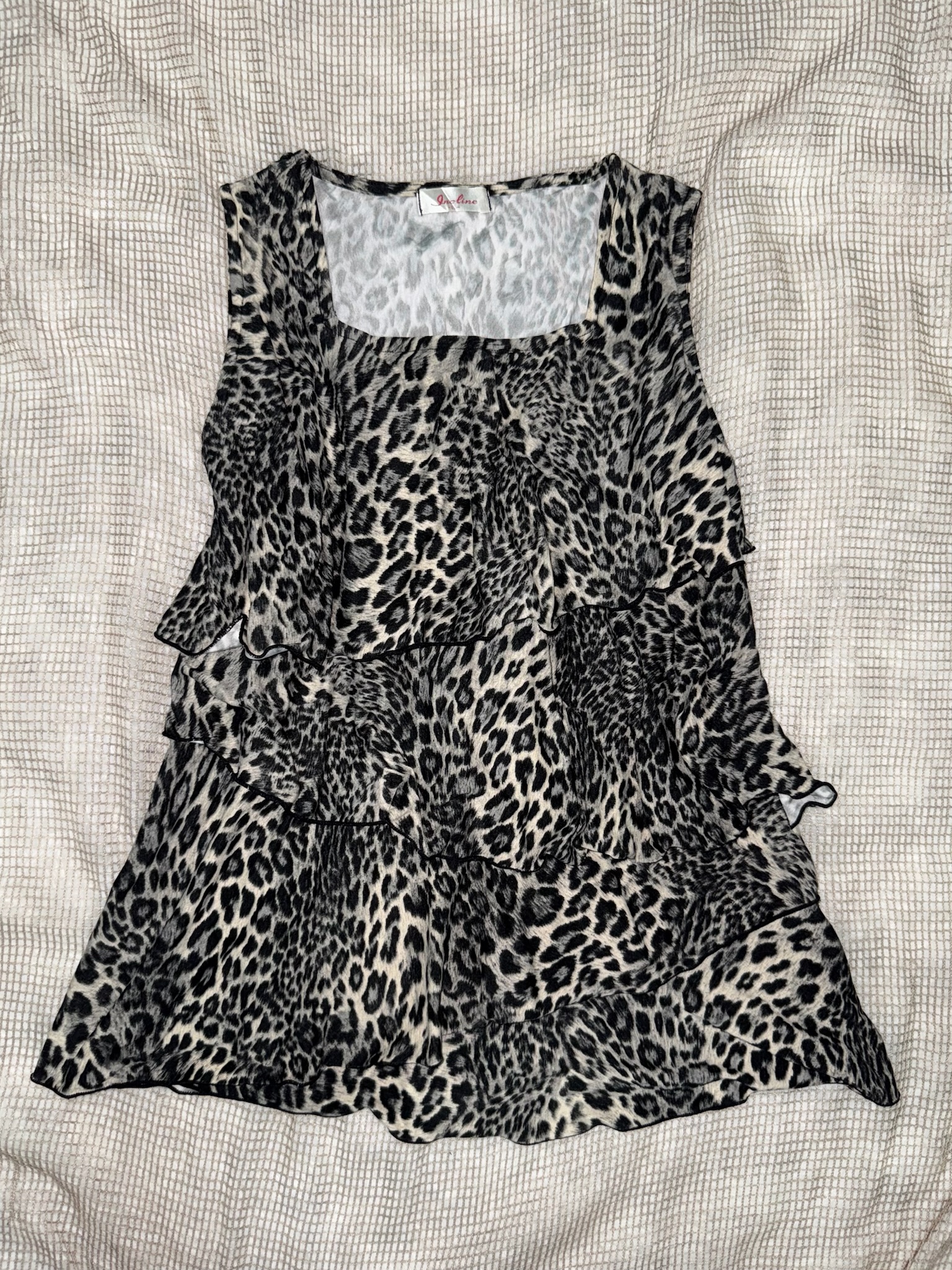 Leopard Print Tiered Ruffle Top