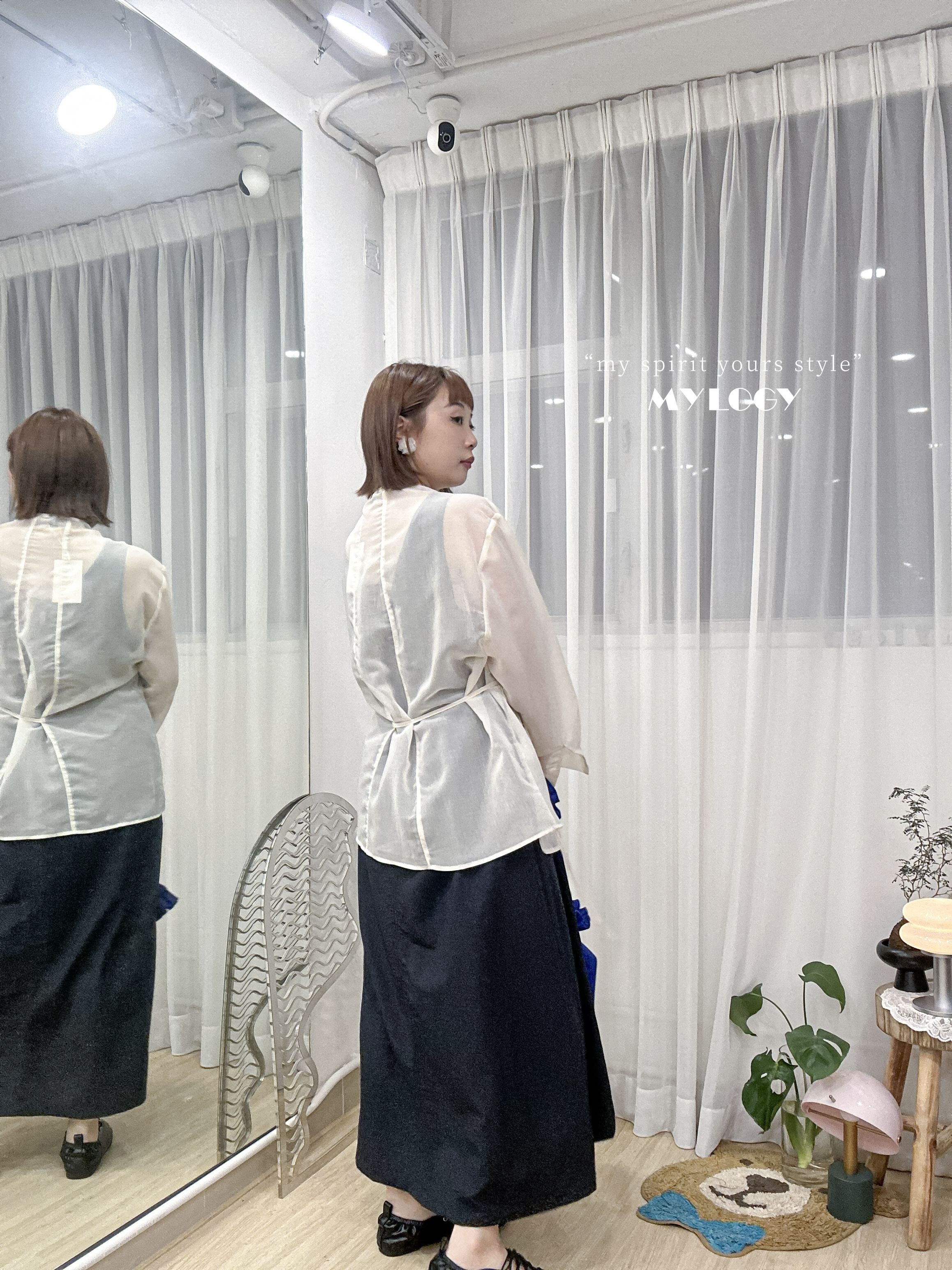 傭懶大人感～小正式透膚甚平(じんべい)風襯衫/外套 VL0001 - 白色 Ivory