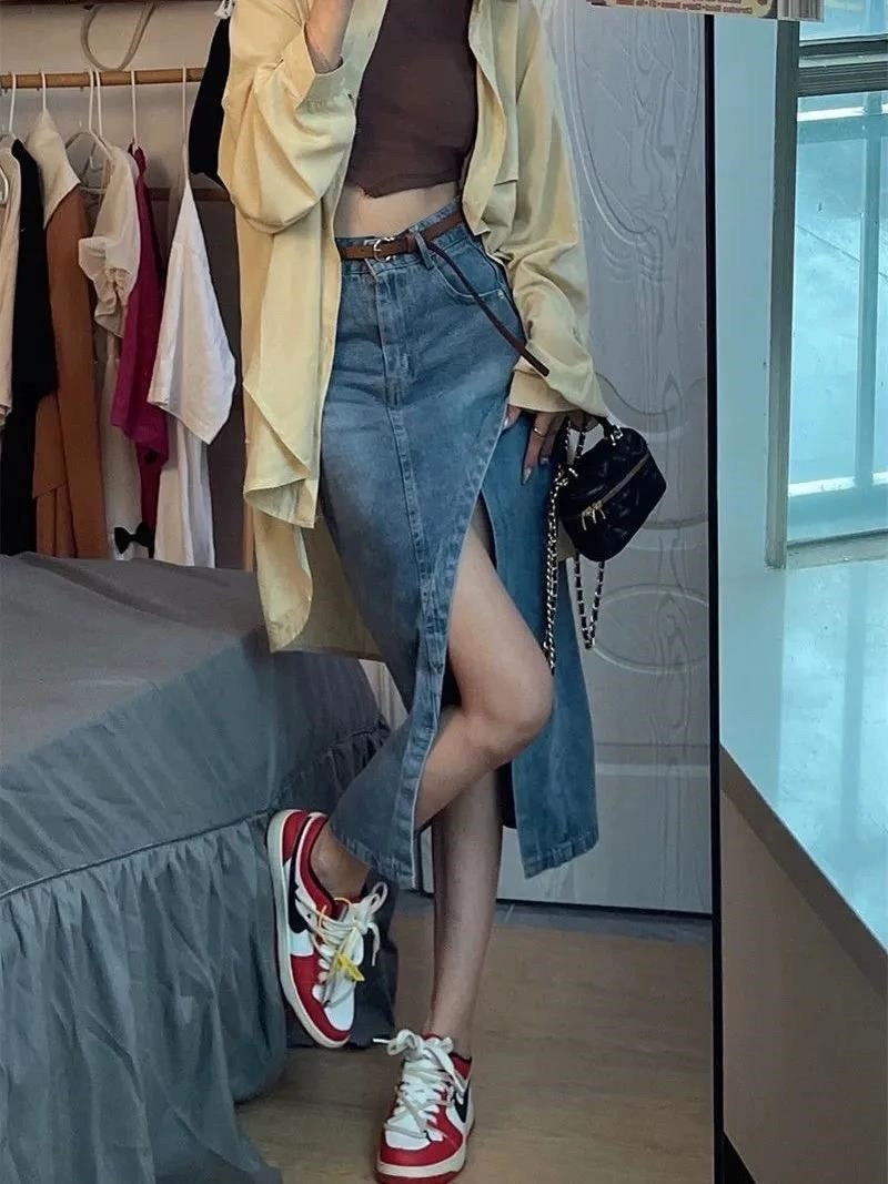 J204不规则开叉裙