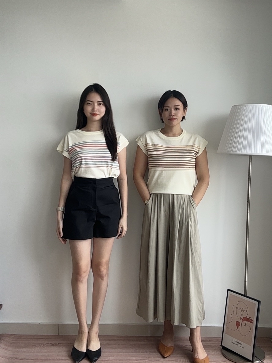 T4330 Contrast Stripe Knit Top - 4 Colors 