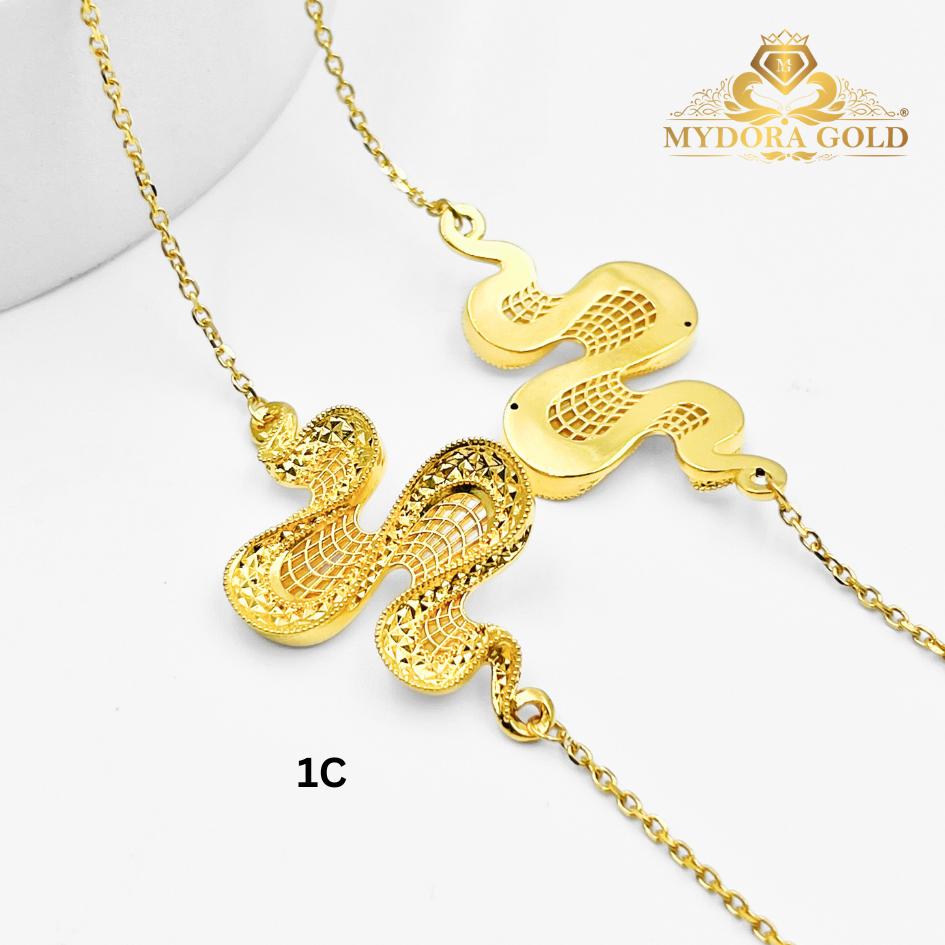 MYDORA Rantai Tangan Ombak Cinta Jaring EMAS 916/22k