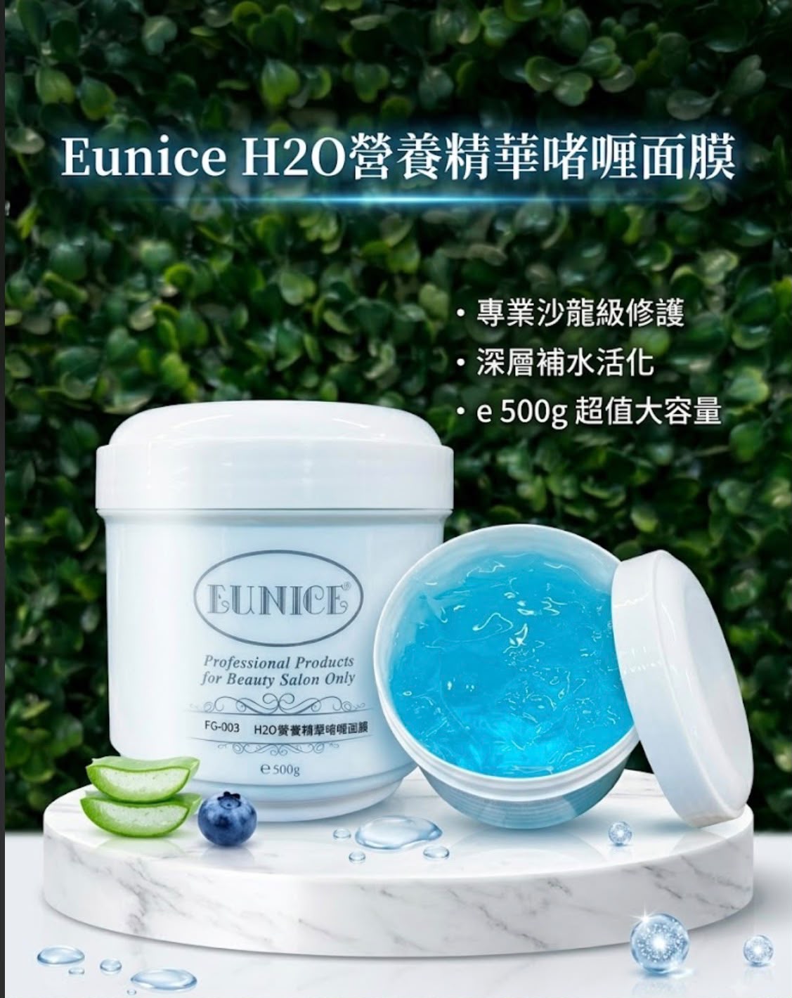 Eunice H2O 營養精華啫喱面膜 500g | 專業沙龍級 深層補水修護急救面膜 (FG-003)