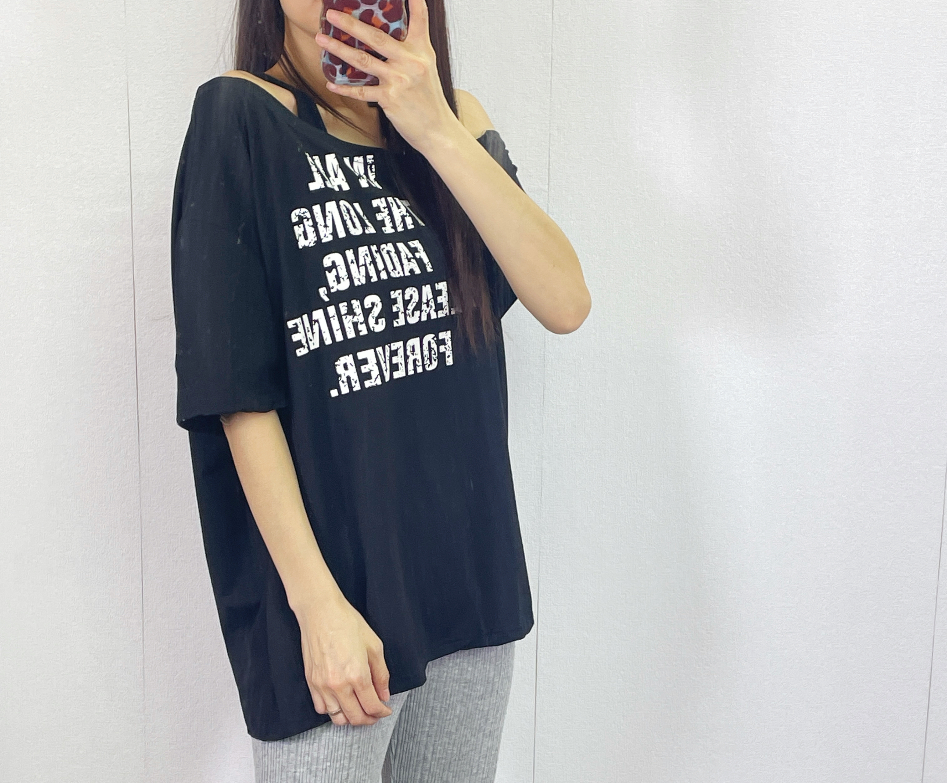 K5556 棉料印字斜膊tee