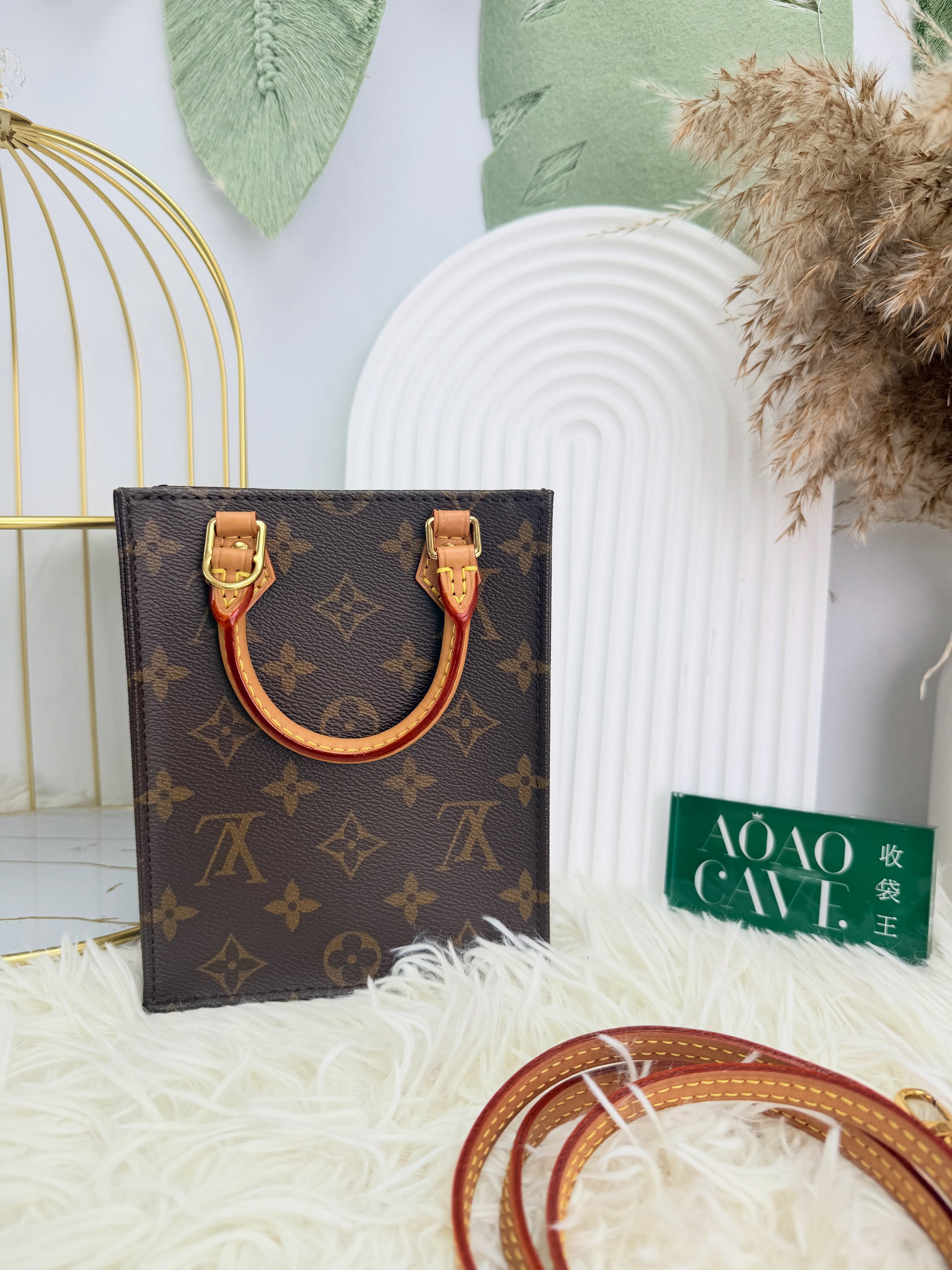 Lv👜 PRE OWNED 🛍️老花mini琴譜 tote 有塵袋 🤎