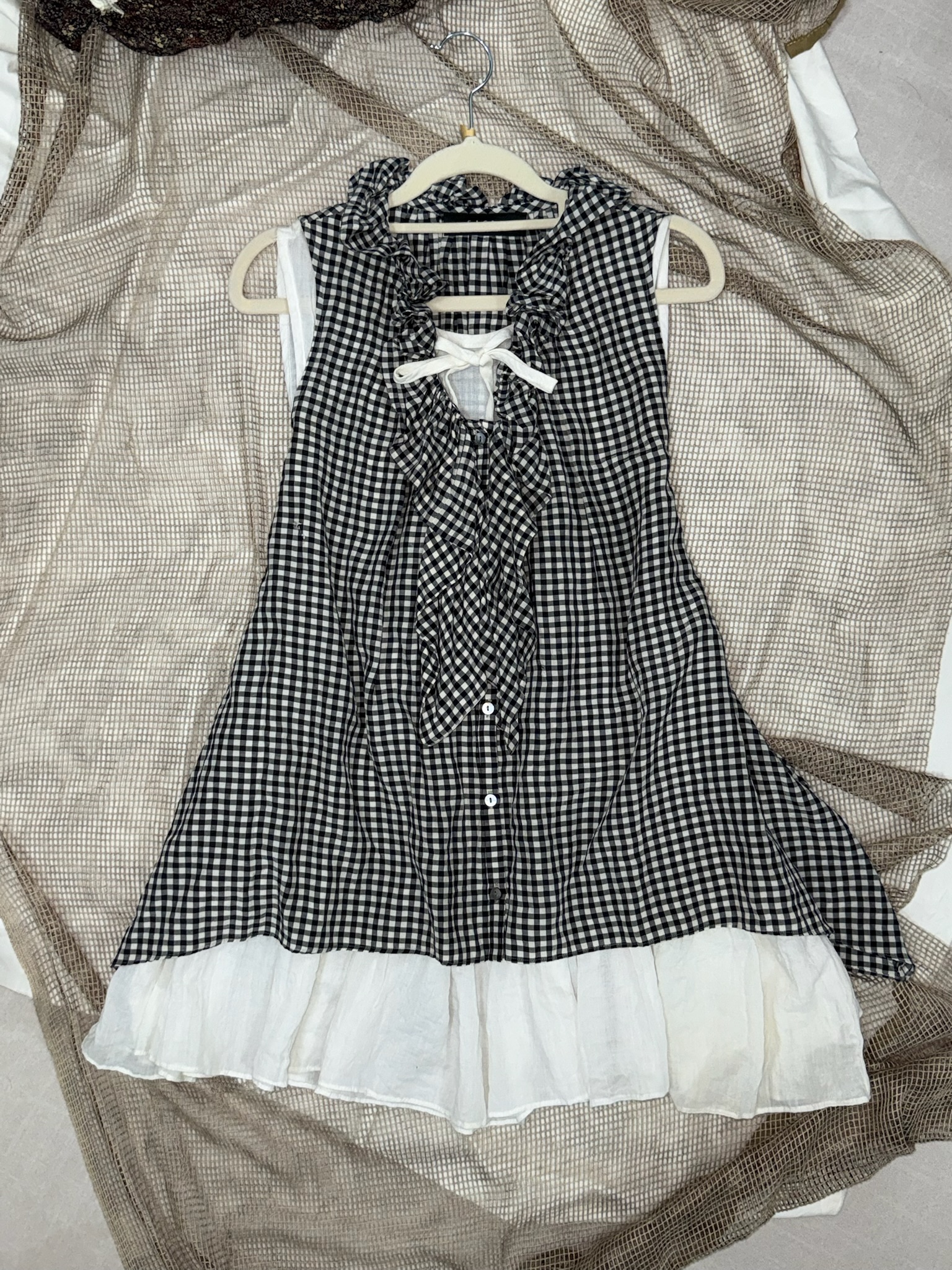 Japanese Natural Plaid One-Piece