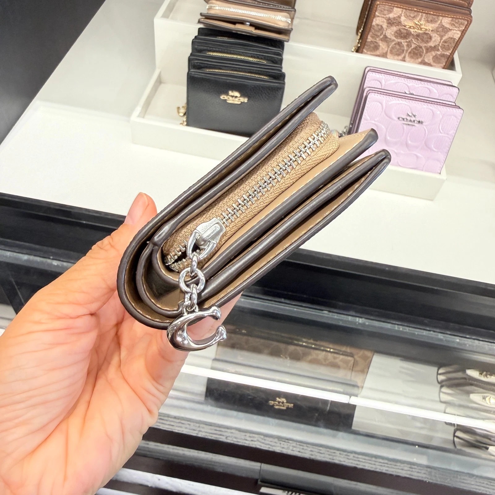 ✈️🇨🇦🇺🇸淡淡嘅彩色Signature C  pattern Coach Outlet 細銀包👛現貨🌈