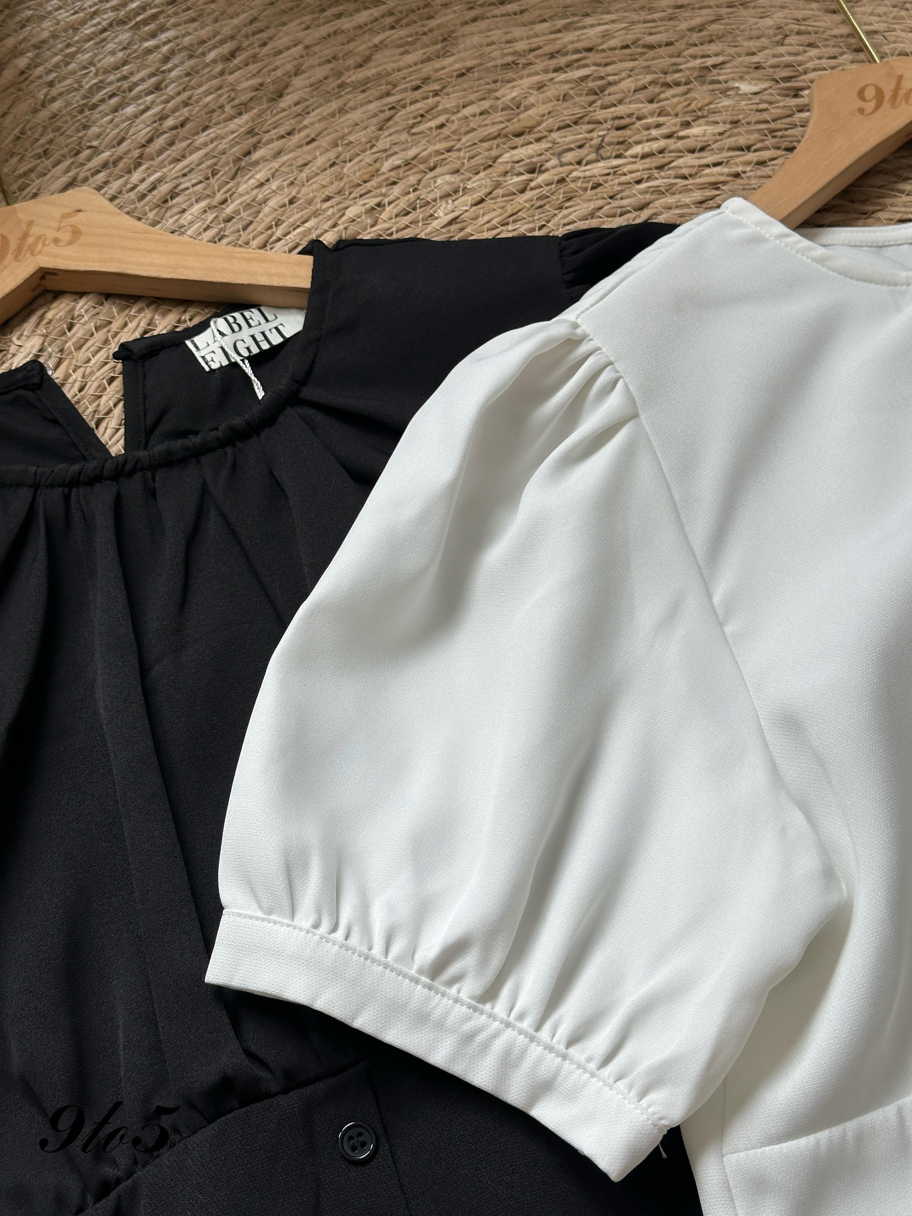 T4067 Puff Sleeve Ruched Top - 4 Colors 