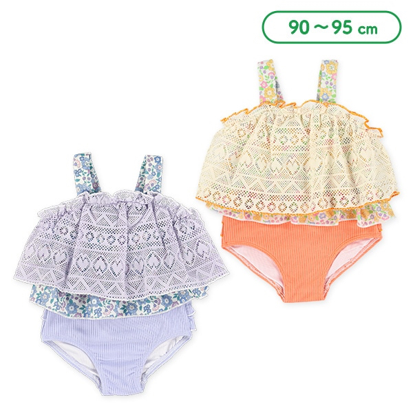 🇯🇵預訂 日本直送🇯🇵兩色花卉滿印蕾絲吊帶分體泳衣